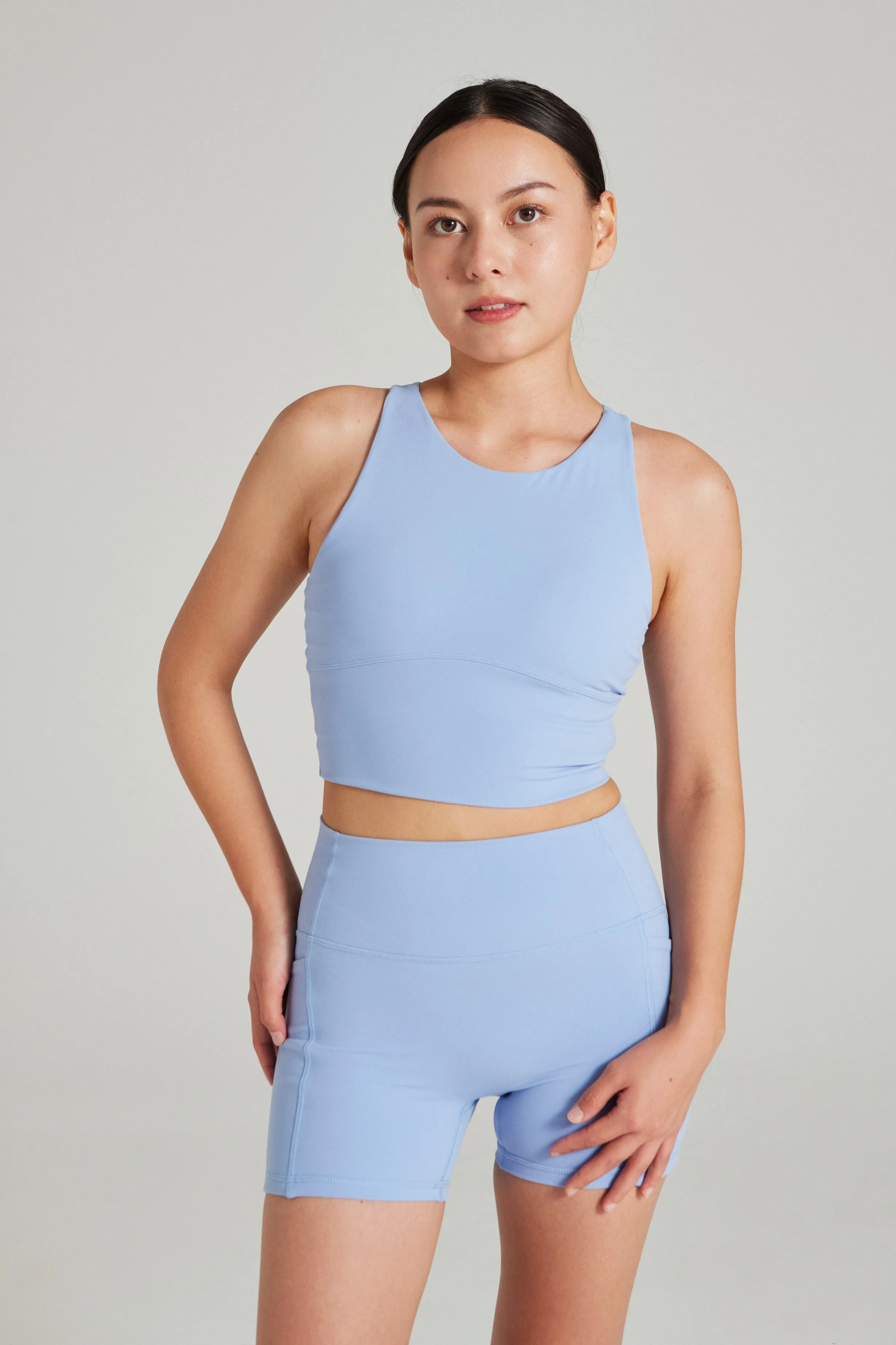 Seamless Band Wire Free Comfort Curve High Neck Longline Bra in Moment