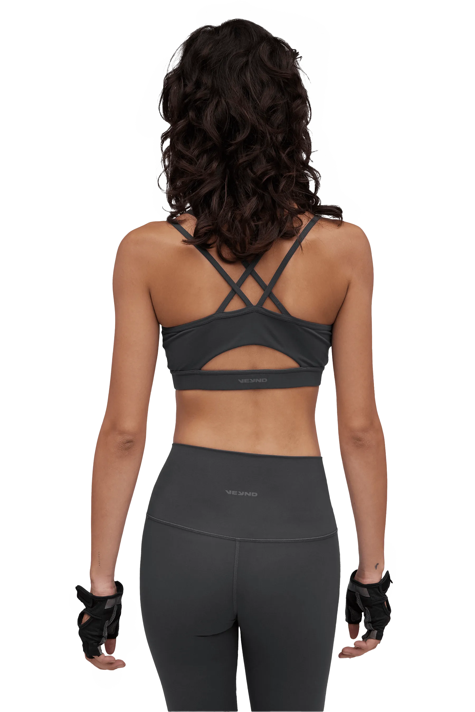 SPORTS BRA STRAPPY - Dark Gray Supportive Underwire