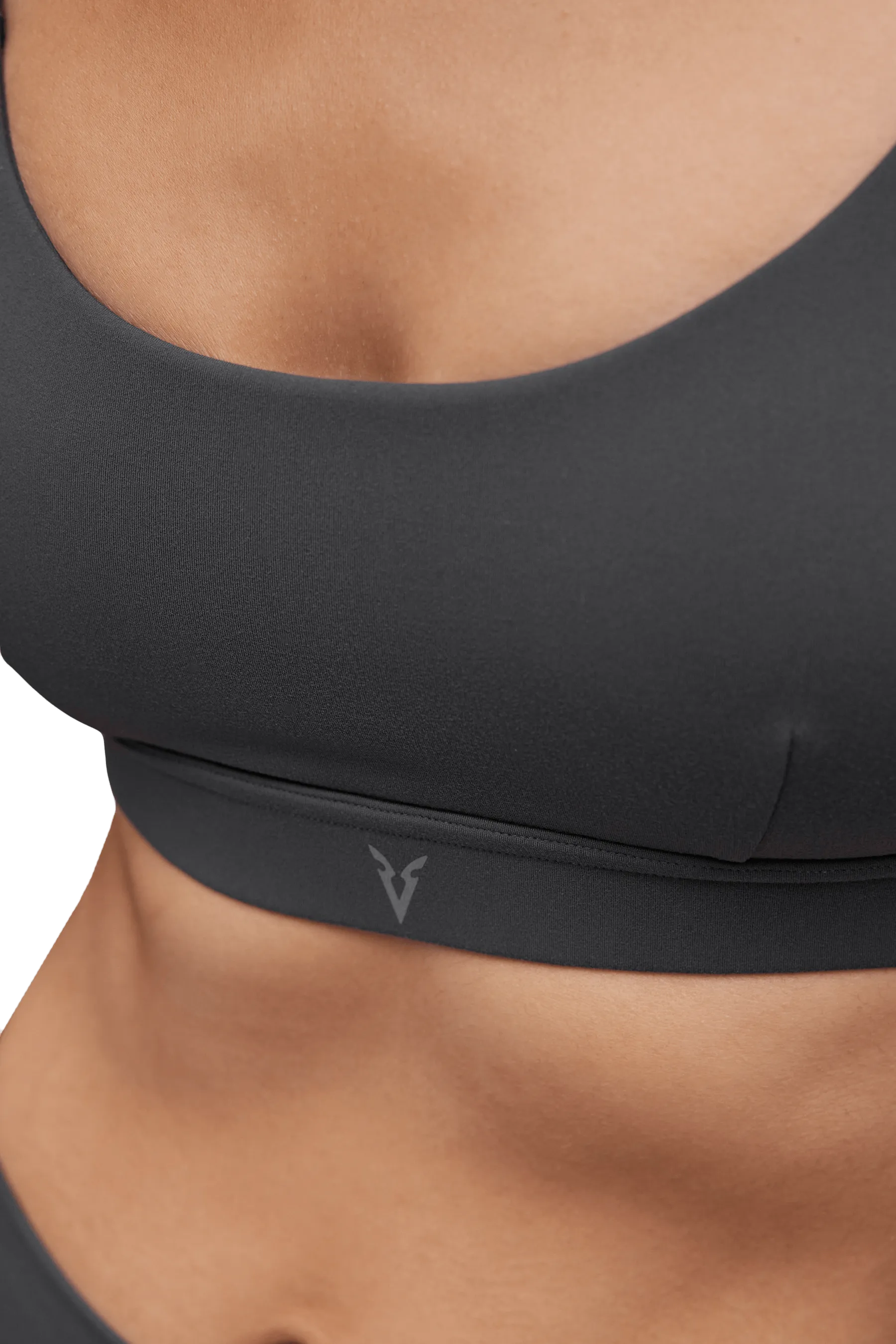 SPORTS BRA STRAPPY - Dark Gray Smooth Design