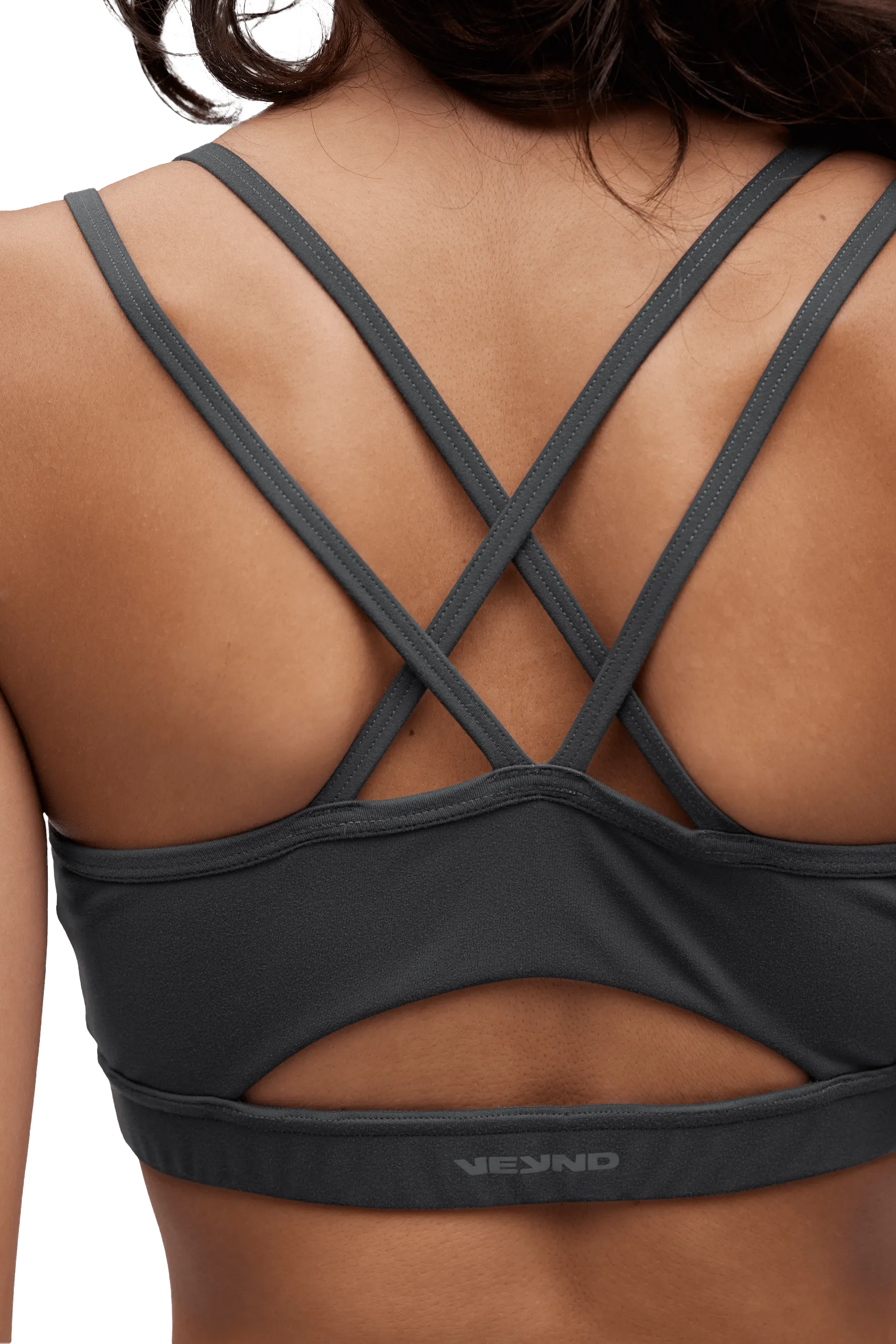 SPORTS BRA STRAPPY - Dark Gray Accessorized seams All Day Wear Comfort