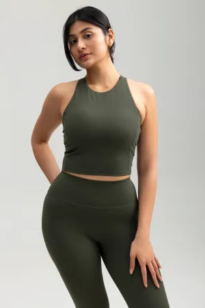 Comfort Fit Classic Crop in Olive