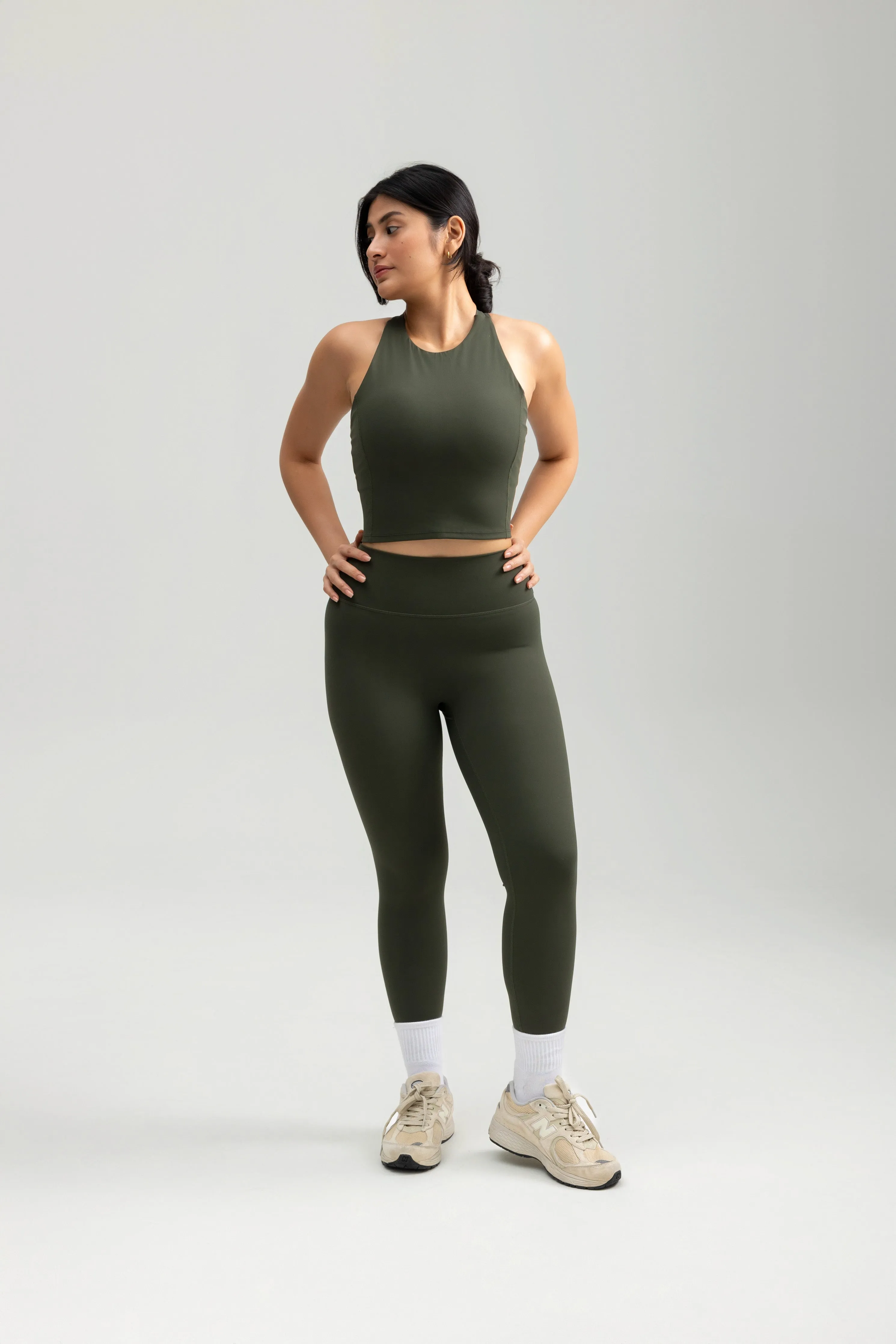 Pastel Classic Crop in Olive