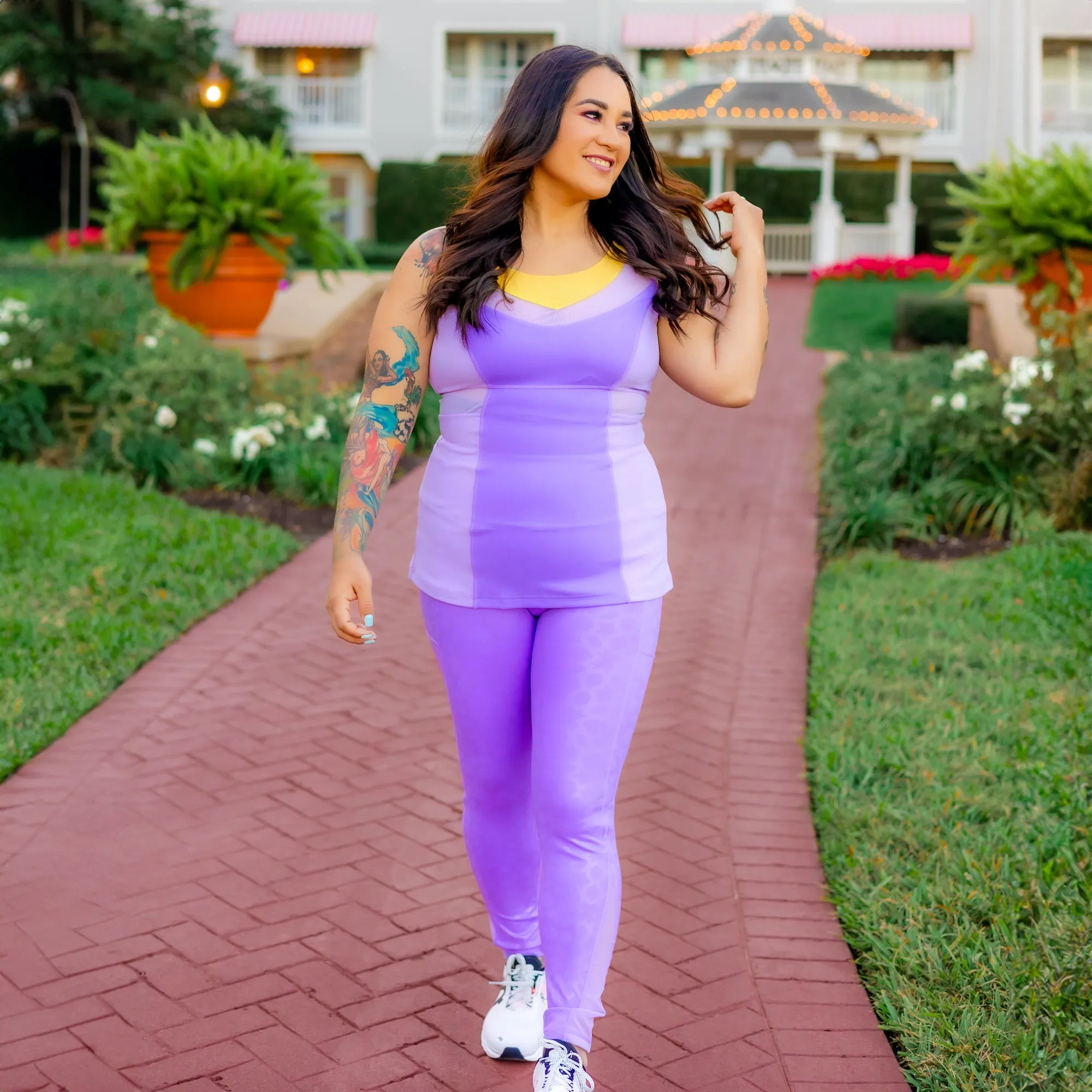 UV Protective Stylish Layer Arabian Nights Princess Leggings - Purple