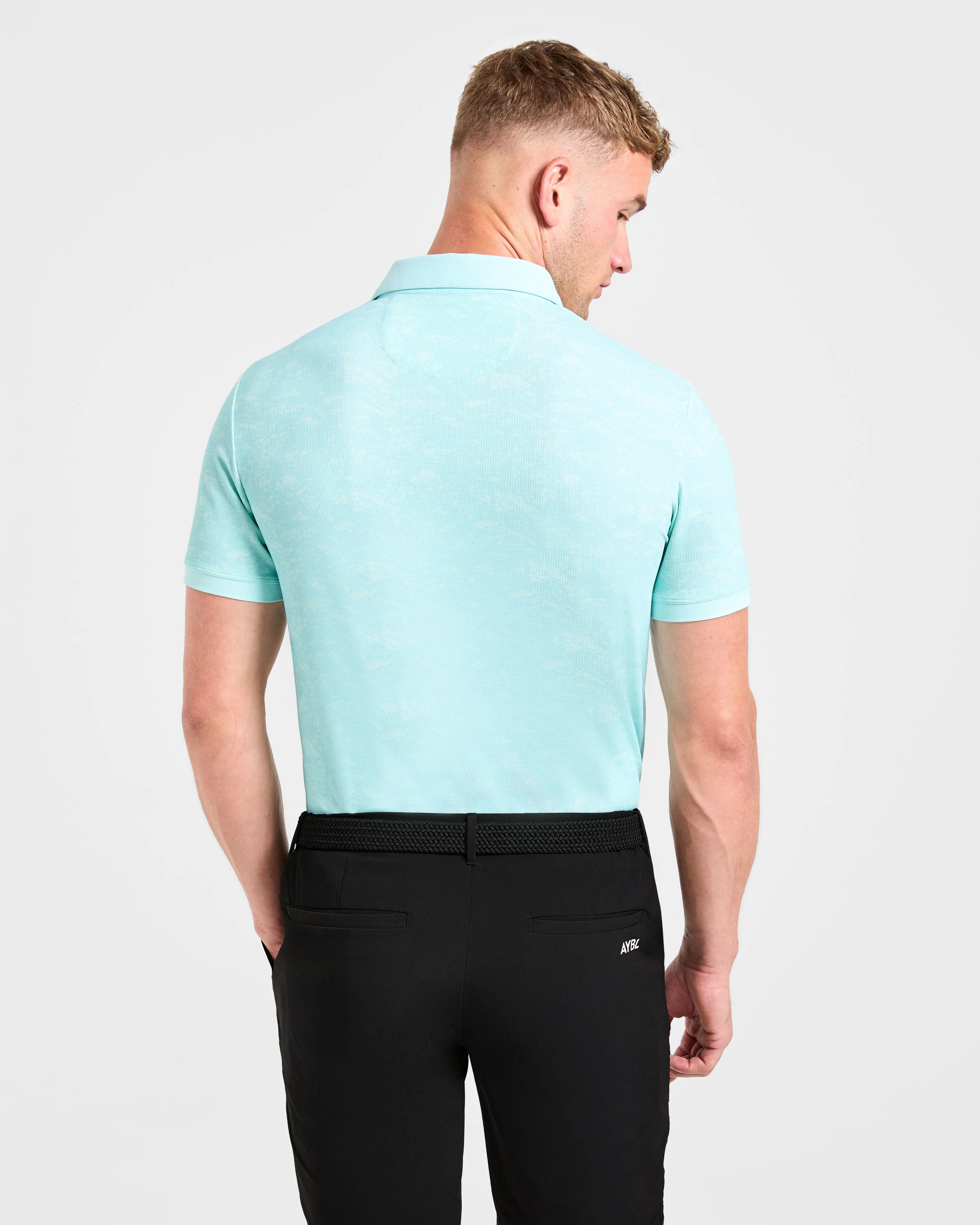 Sweat Absorbing Precision Texture Polo - Summer Blue