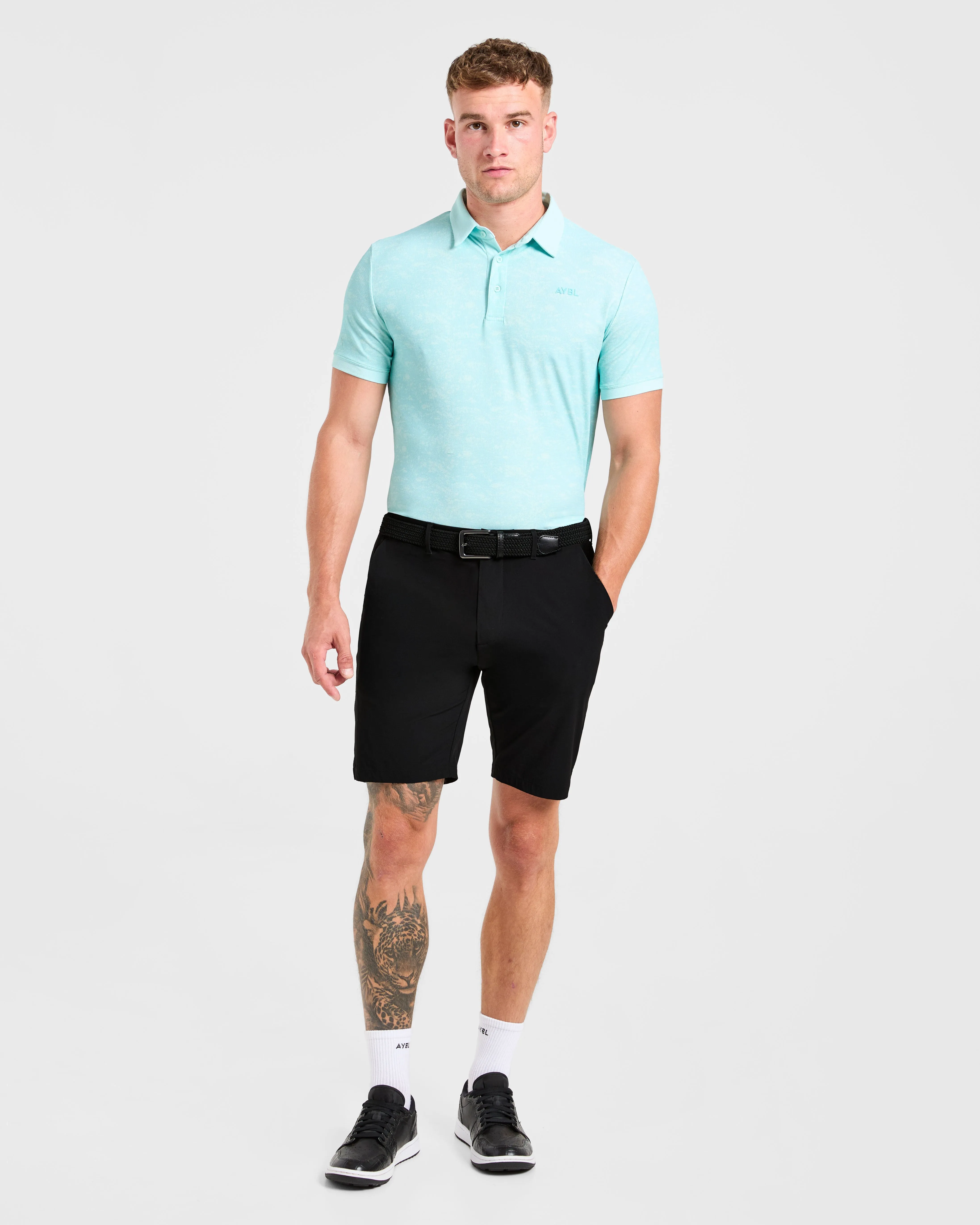 TearResistant Fiber Adaptive Torso Contouring Precision Texture Polo - Summer Blue