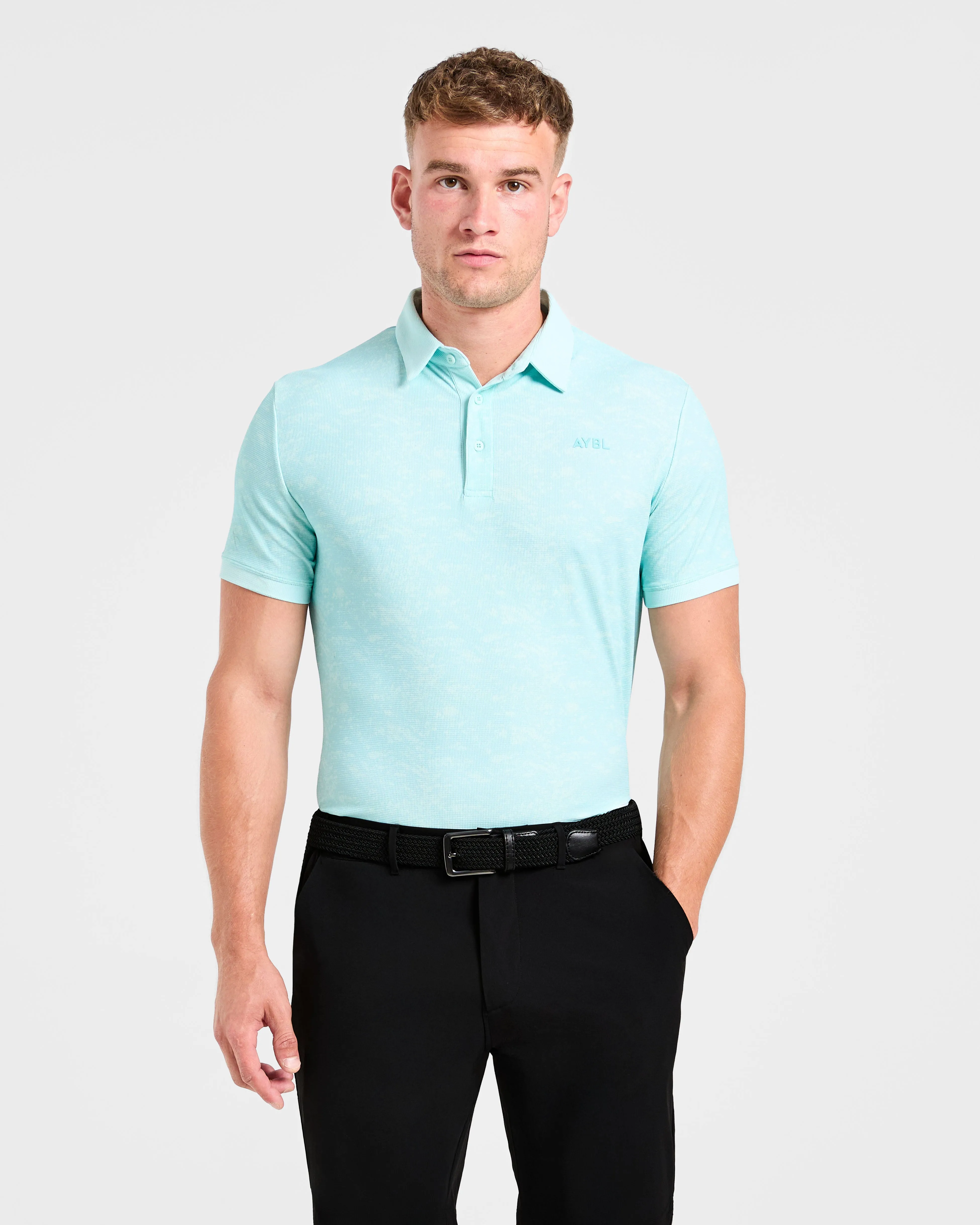 Business Meeting Precision Texture Polo - Summer Blue