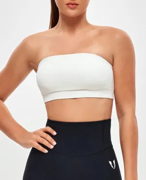Strapless Sports Bra - White Lightweight Support