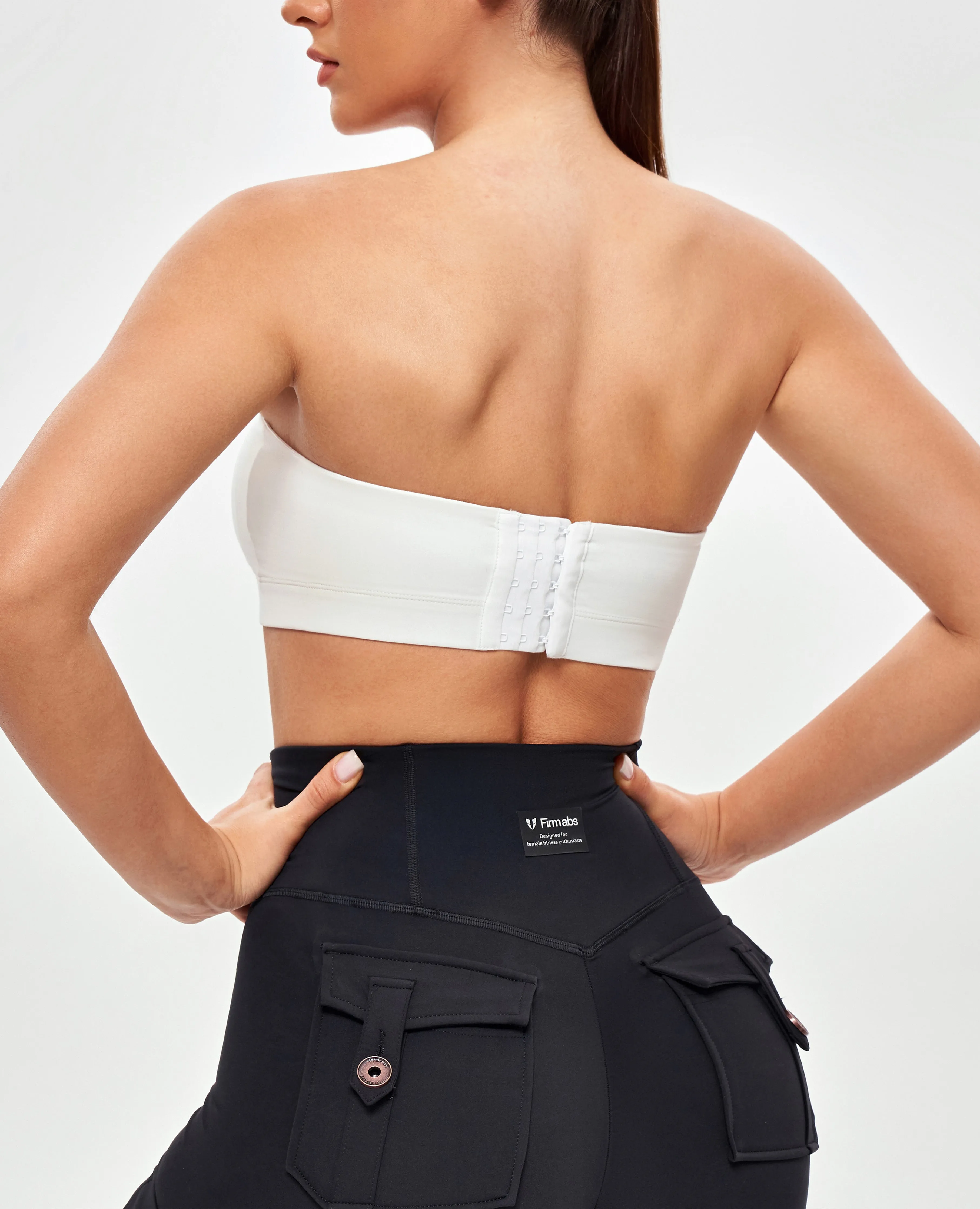 Athletes in training Strapless Sports Bra - White