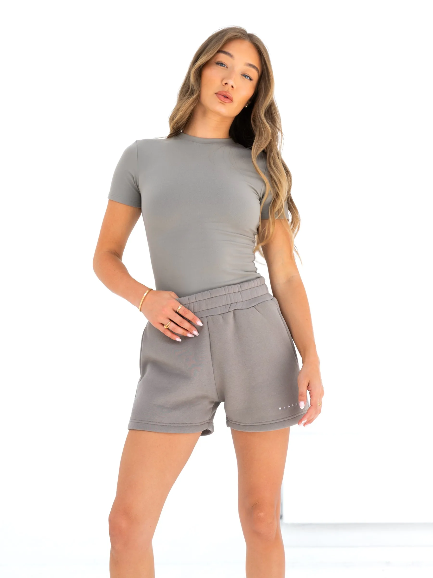 V neck style Modern innovation Lucia Baby Tee - Neutral Grey