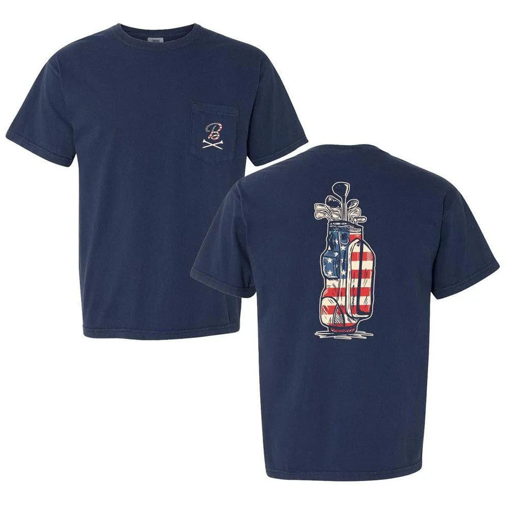 Barstool Golf USA Pocket Tee Chic Comfort Wear Light Trend