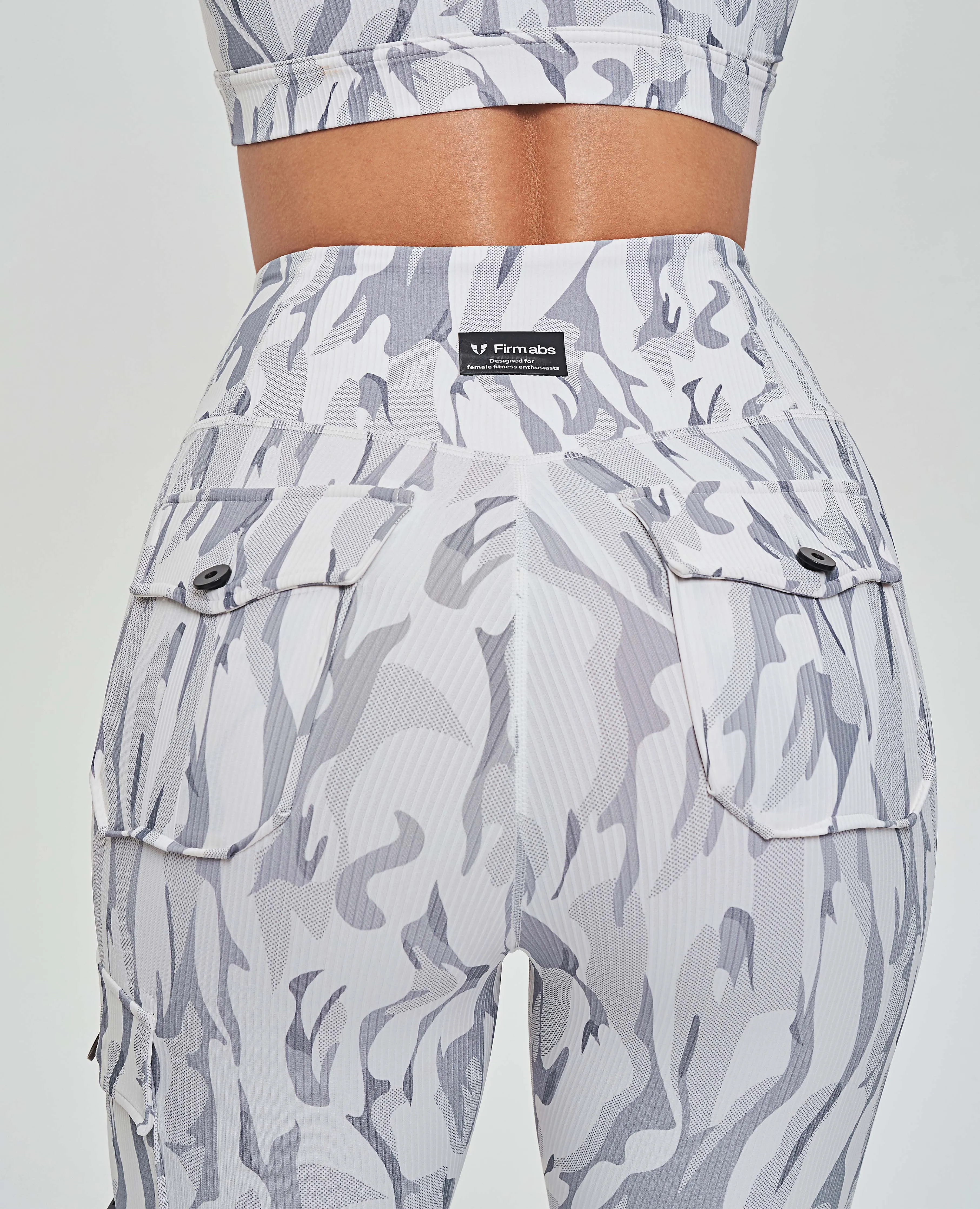Fit Ready Cargo High Waisted Pocket Leggings - White Camo