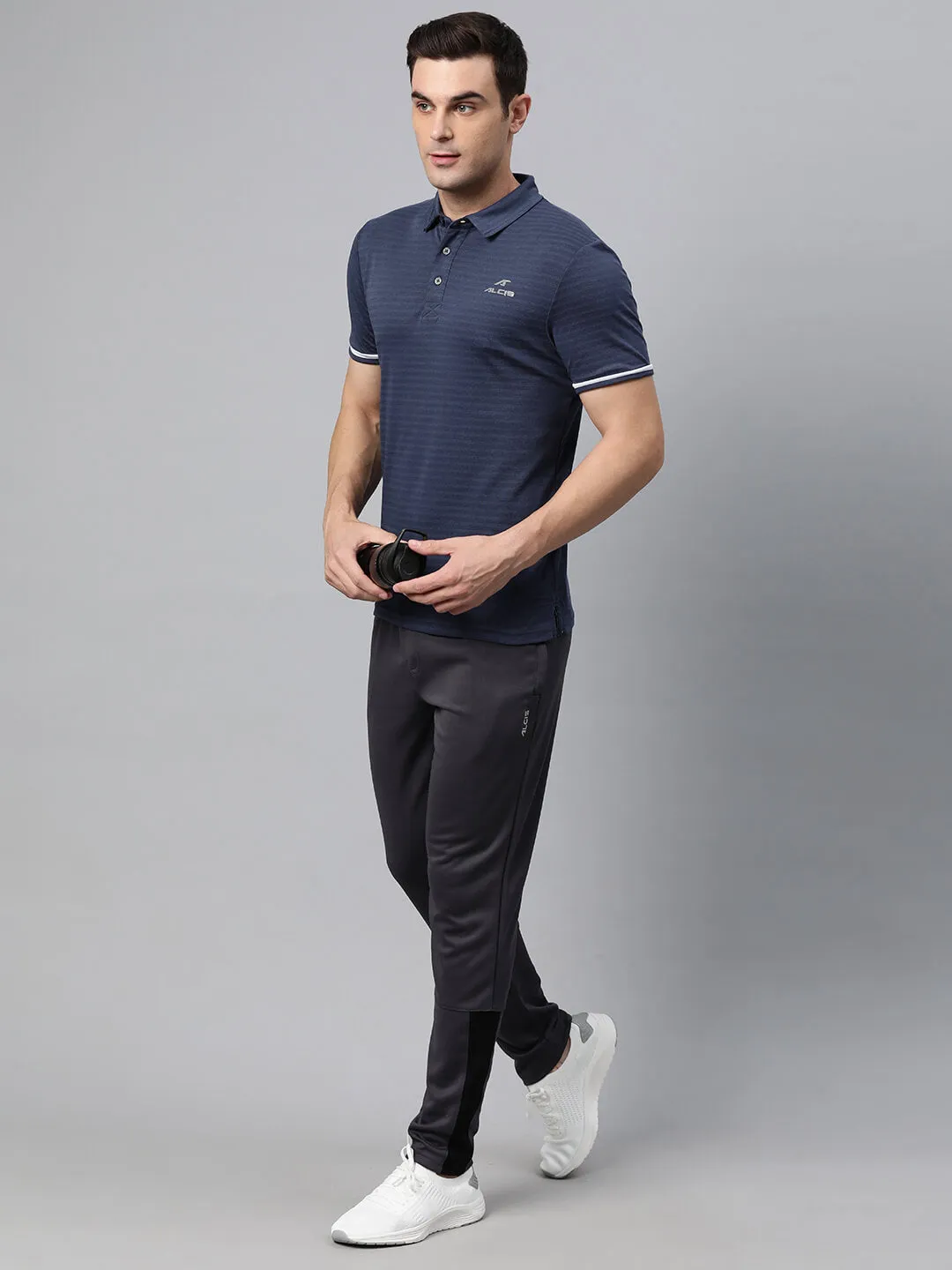 Alcis Men Polo Collar Anti Static Slim Fit T-shirt LowProfile Seam Tape Reinforced Collar Stay