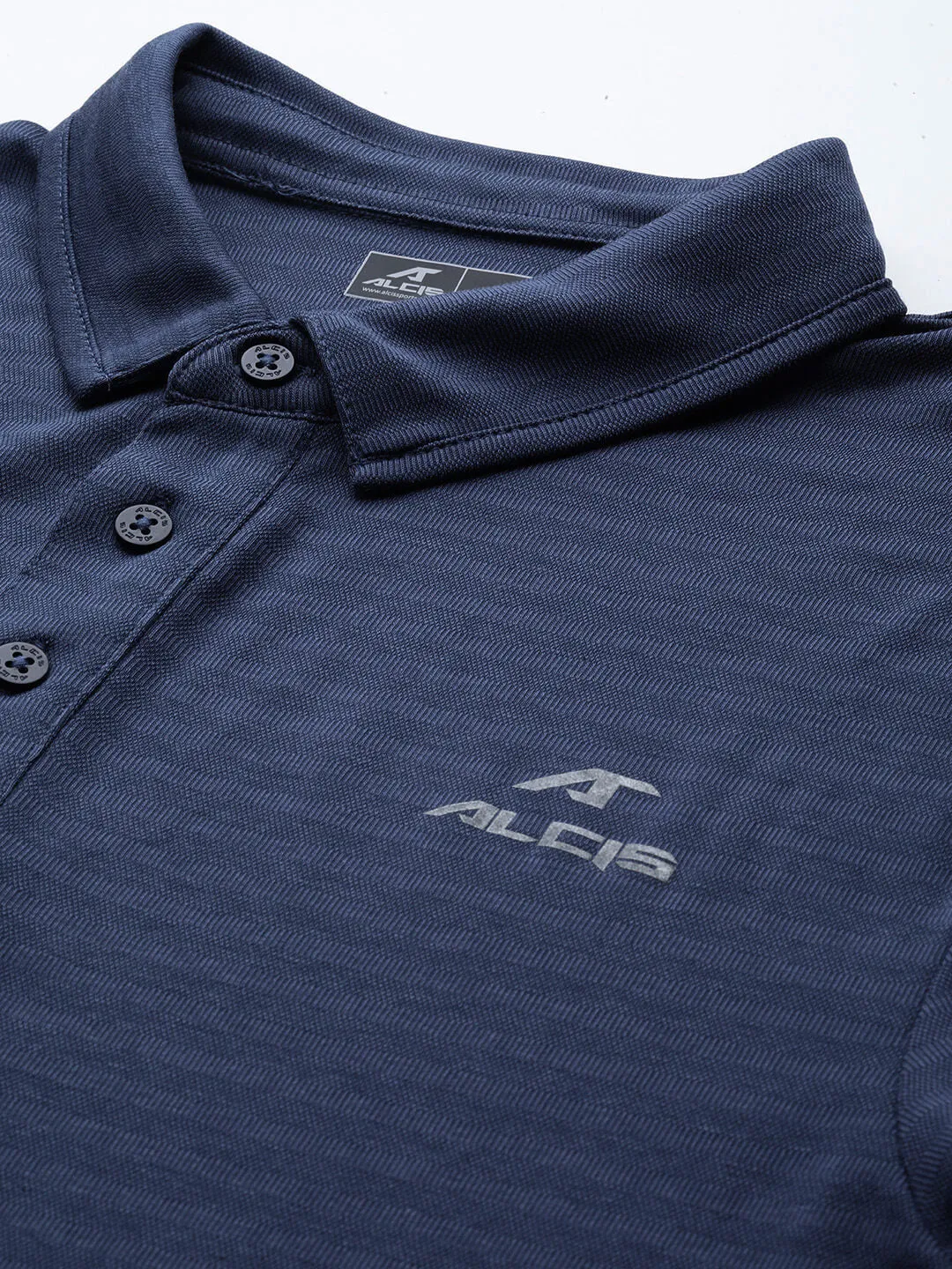 DoubleLayered Hem Binding AntiBacterial Coating Alcis Men Polo Collar Anti Static Slim Fit T-shirt