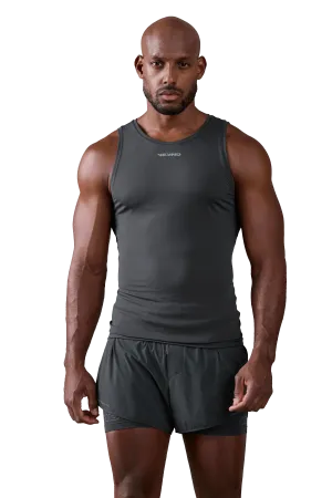 Summer Retreat Quick Drain Technology MUSCLE TANK - Dark Gray Eco-Friendly Fabric