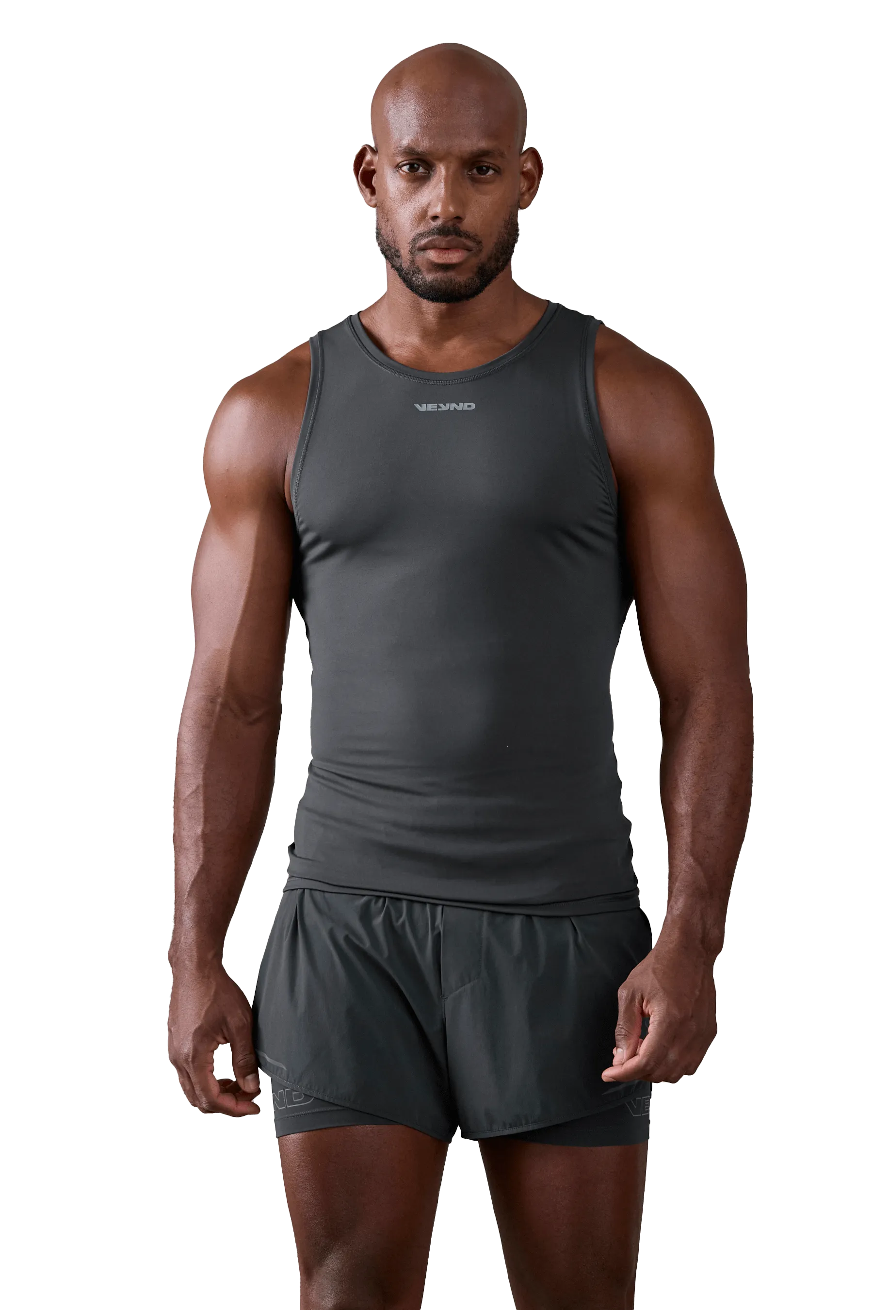 Summer Retreat Quick Drain Technology MUSCLE TANK - Dark Gray Eco-Friendly Fabric