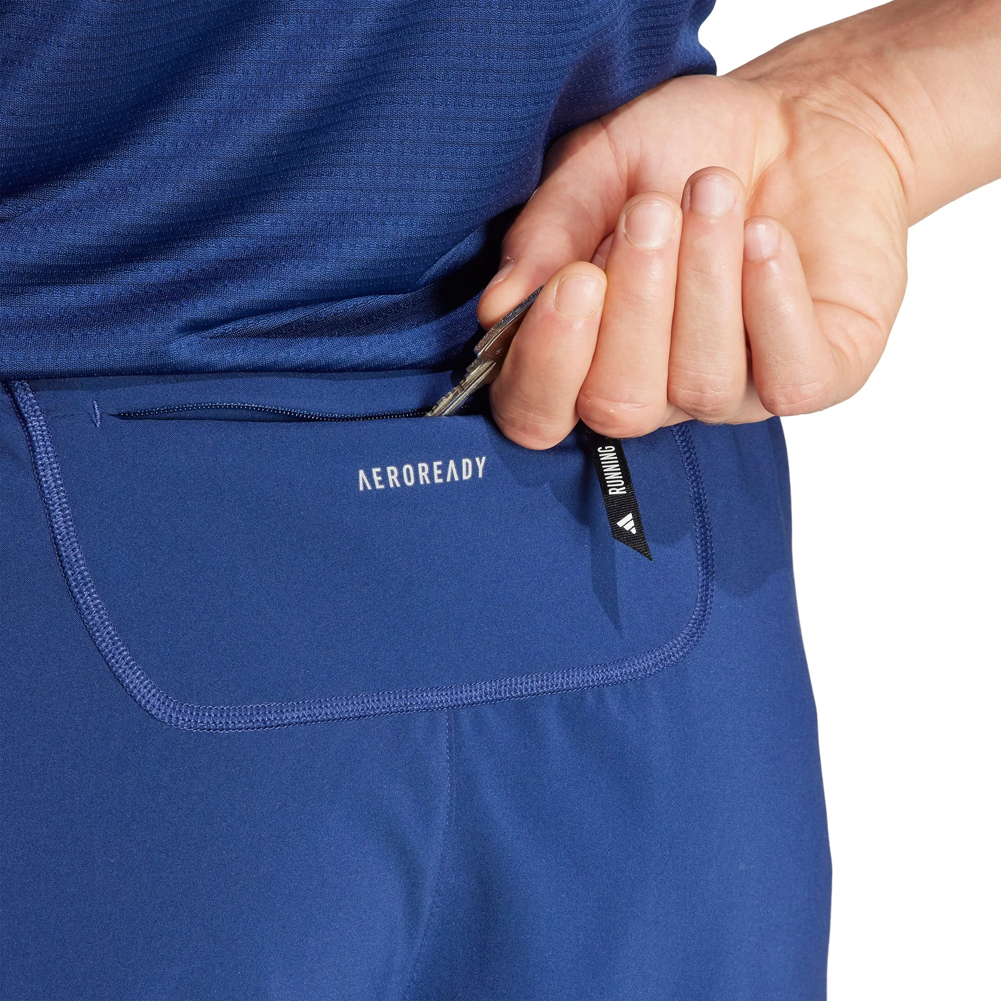 adidas Own The Run 7 Inch Mens Running Shorts - Blue Modern Cut