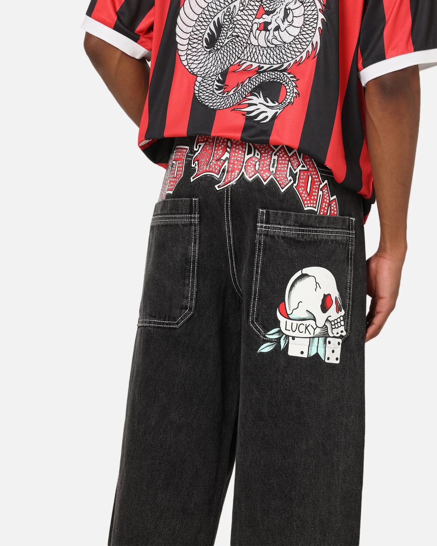 Fade Resistant Wash Ed Hardy Lucky Jeans Black