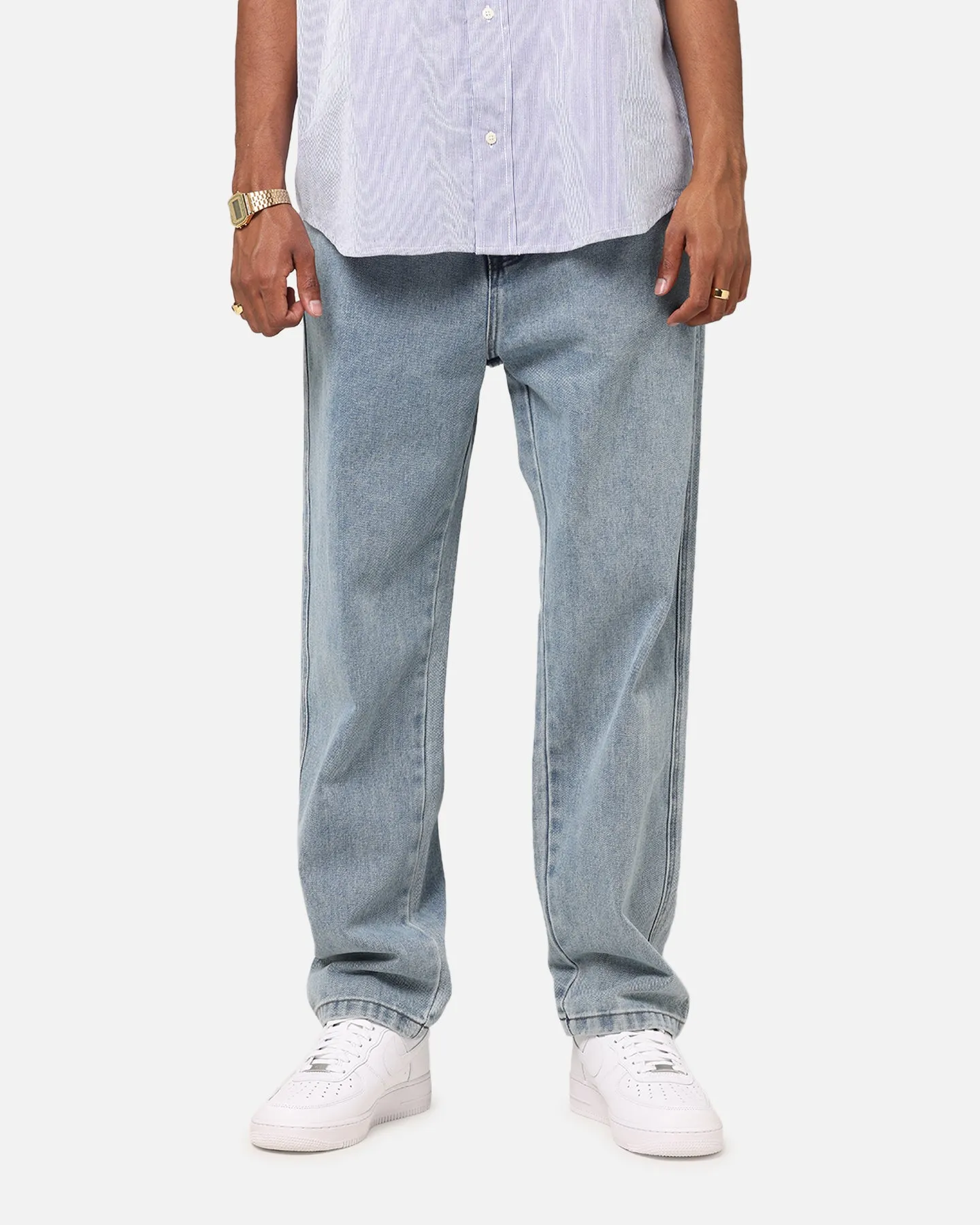 Outdoor Fashion Straight Leg Design S Double Denim Standard Jeans Denim Fade