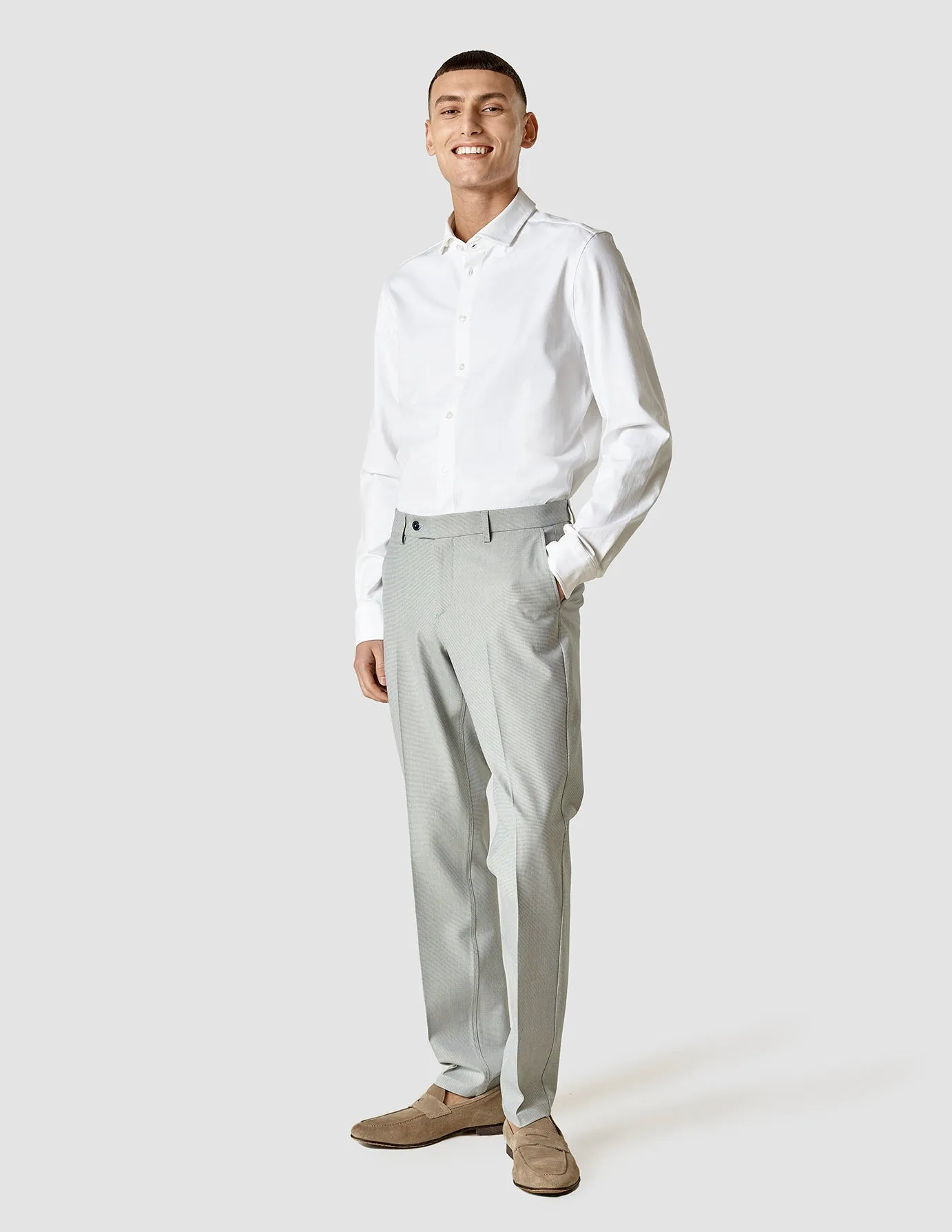 Essential Suit Pants Regular Teal Blue Low-rise style Sustainable Fabric