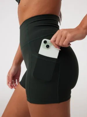 Adjustable Waist Pocket Shorts (Mini 4") in Lucky