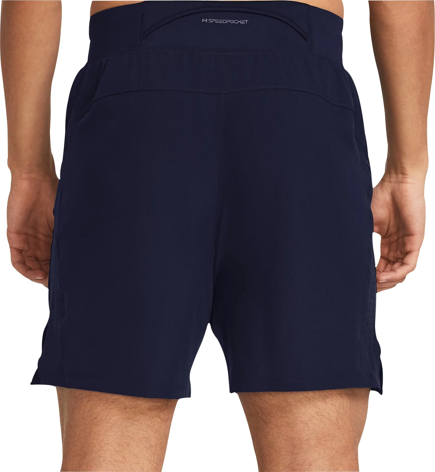 Fastening Closure Minimal Finish Under Armour Launch Elite 7 Inch Mens Running Shorts - Blue
