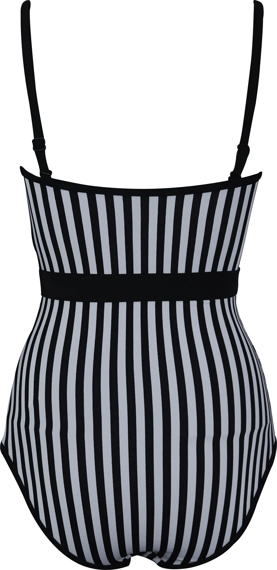 Quick Evaporating Fabric Water Repellent Lining Avon Monochrome Stripe Womens Swimsuit - Black