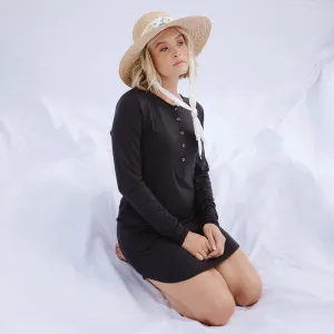Serenity PJ Dress, Black Flexible Waistline