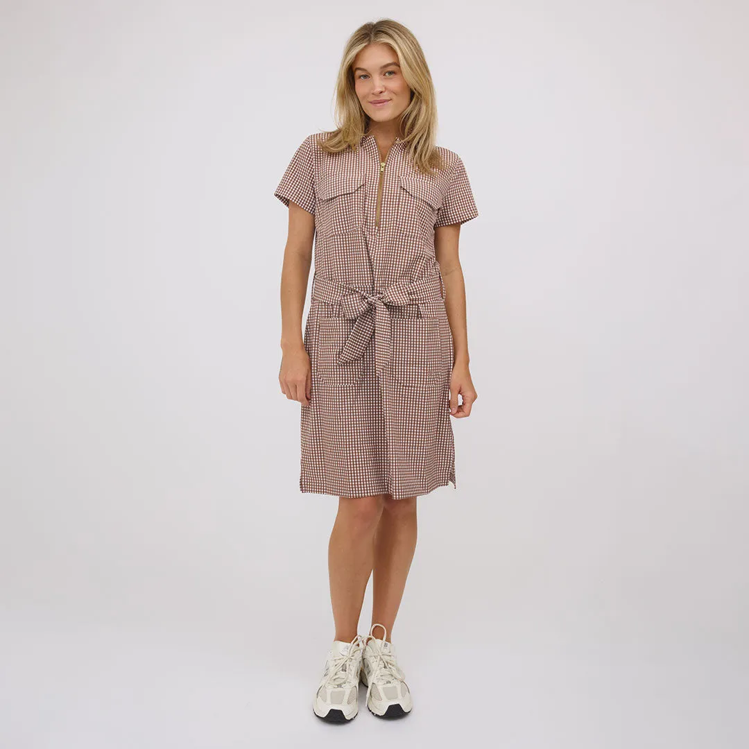 Breezy Fit Vineyard Dress, Toffee Gingham