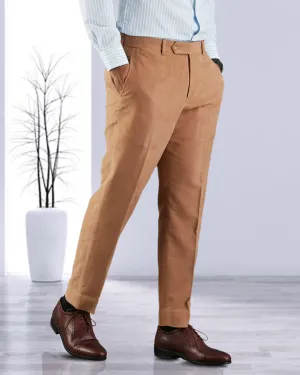 Active Stretch Zegna Camel Brown Cashco Moleskin Dress Pant