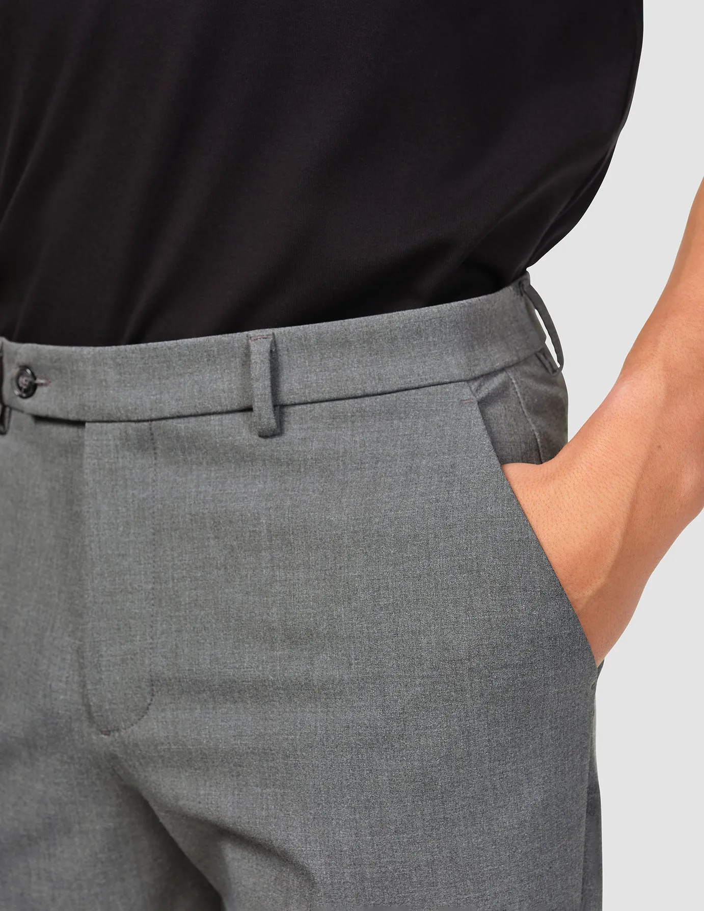 Essential Suit Pants Relaxed Fit Dark Grey Melange Fashion Forward