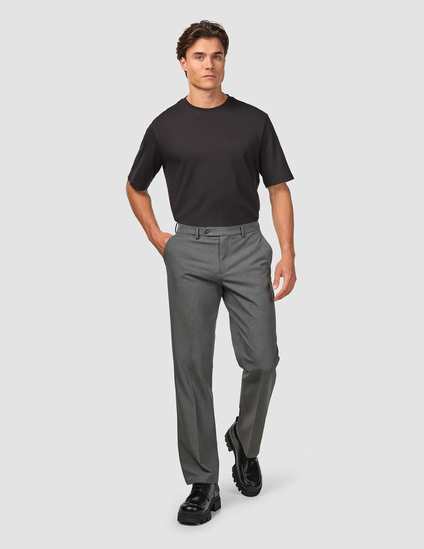 Essential Suit Pants Relaxed Fit Dark Grey Melange WindResistantMaterial HypoallergenicMaterial