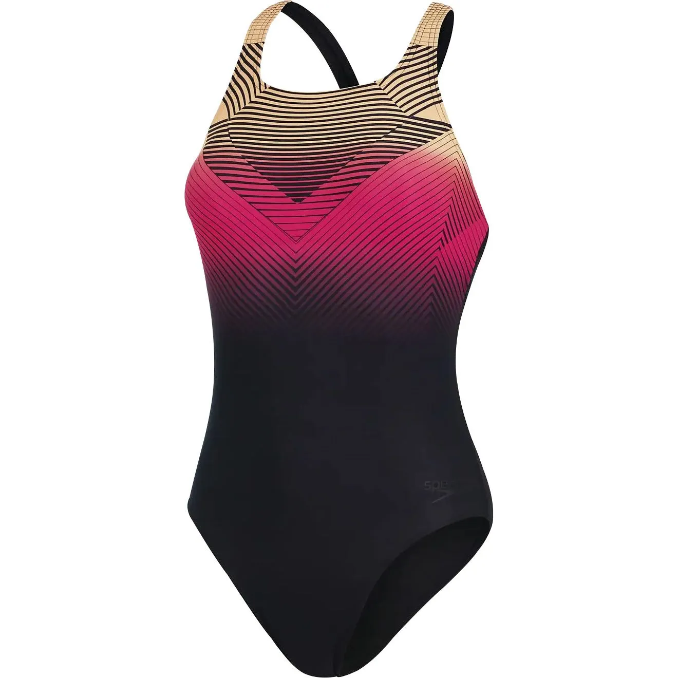 Abrasion Resistant Material Speedo Digital Placement Medalist Womens Swimsuit - Black