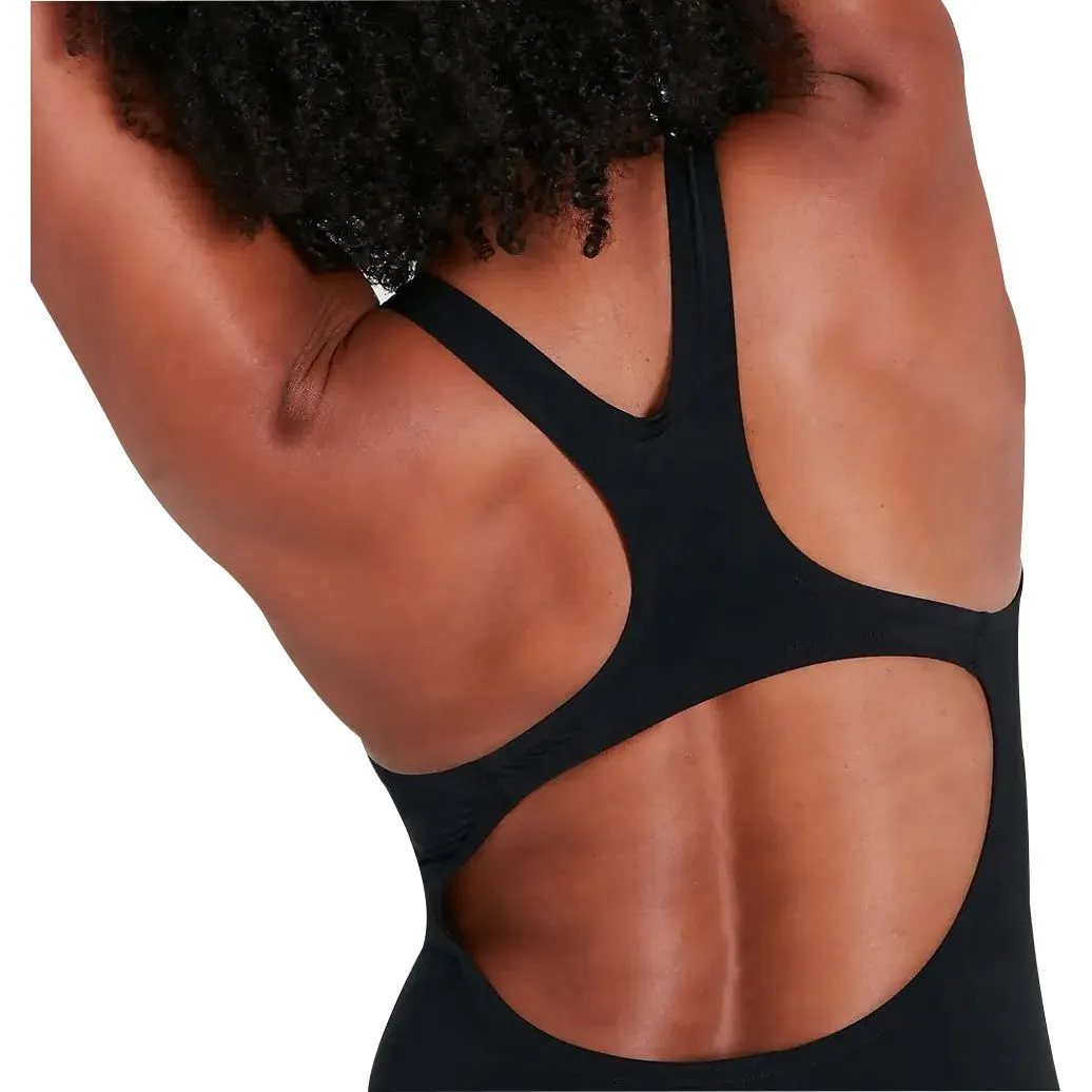 Poolside Relaxation Speedo Digital Placement Medalist Womens Swimsuit - Black