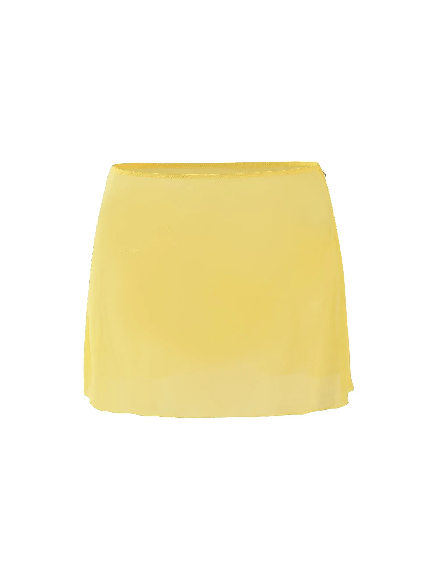 Anti Fade Technology CYNTHIA MINI MESH SKIRT - YELLOW : PALE YELLOW