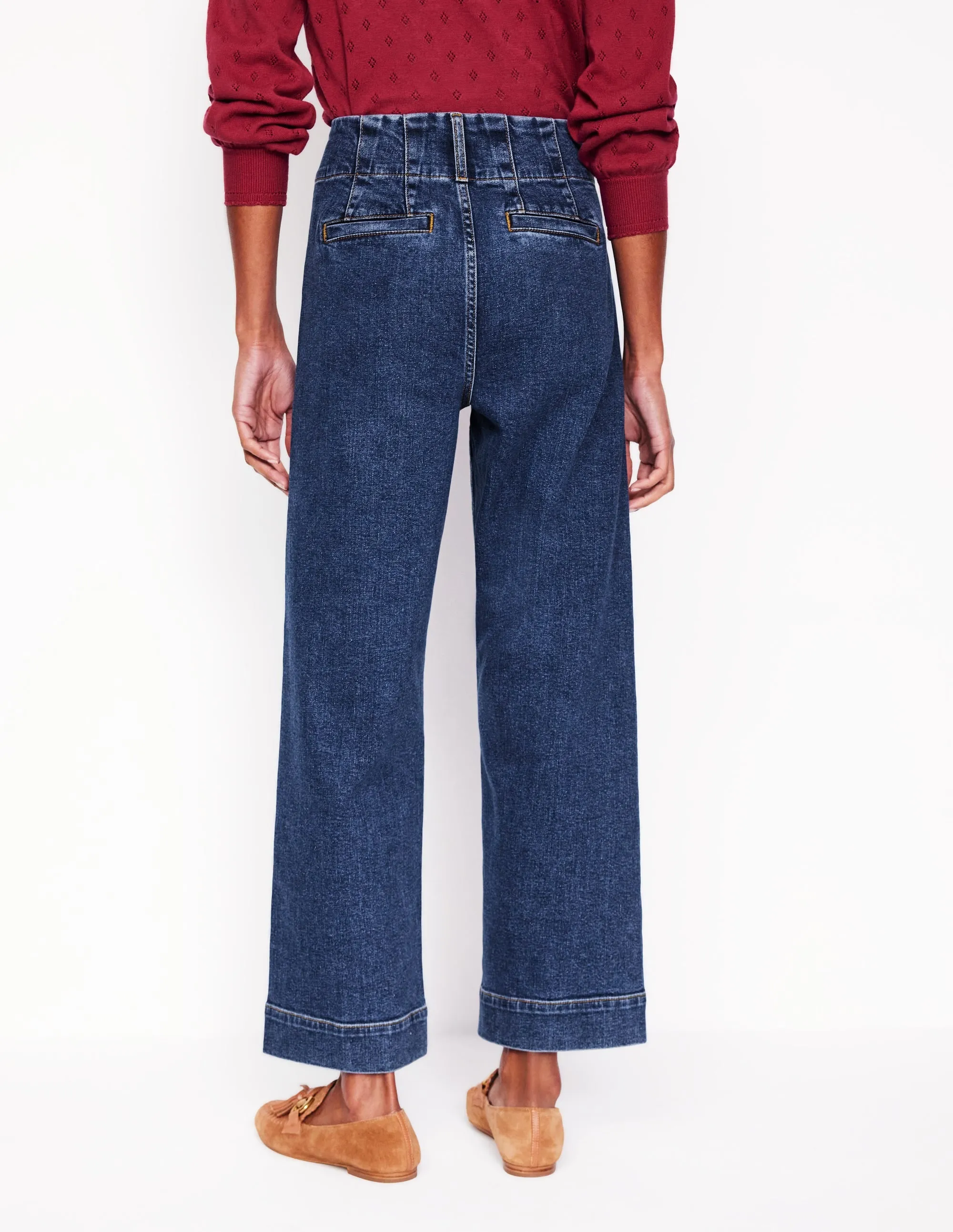 Primrose Patch Pocket Jeans-Mid Vintage Heavyweight Denim Wrinkle Free Fabric Treatment