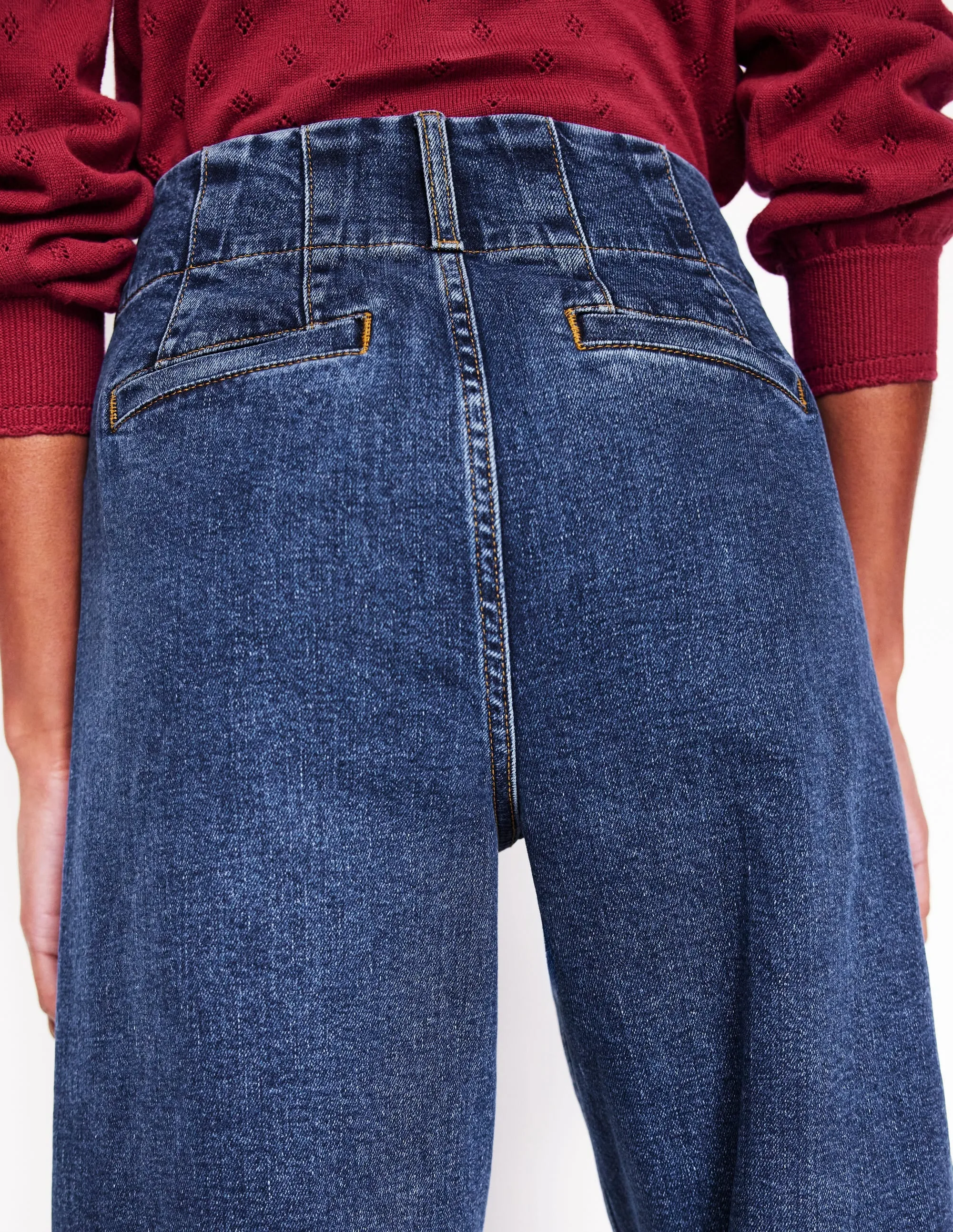 Sunny Vibes Rainy Day Shopping Day Night Out Bold Look Primrose Patch Pocket Jeans-Mid Vintage