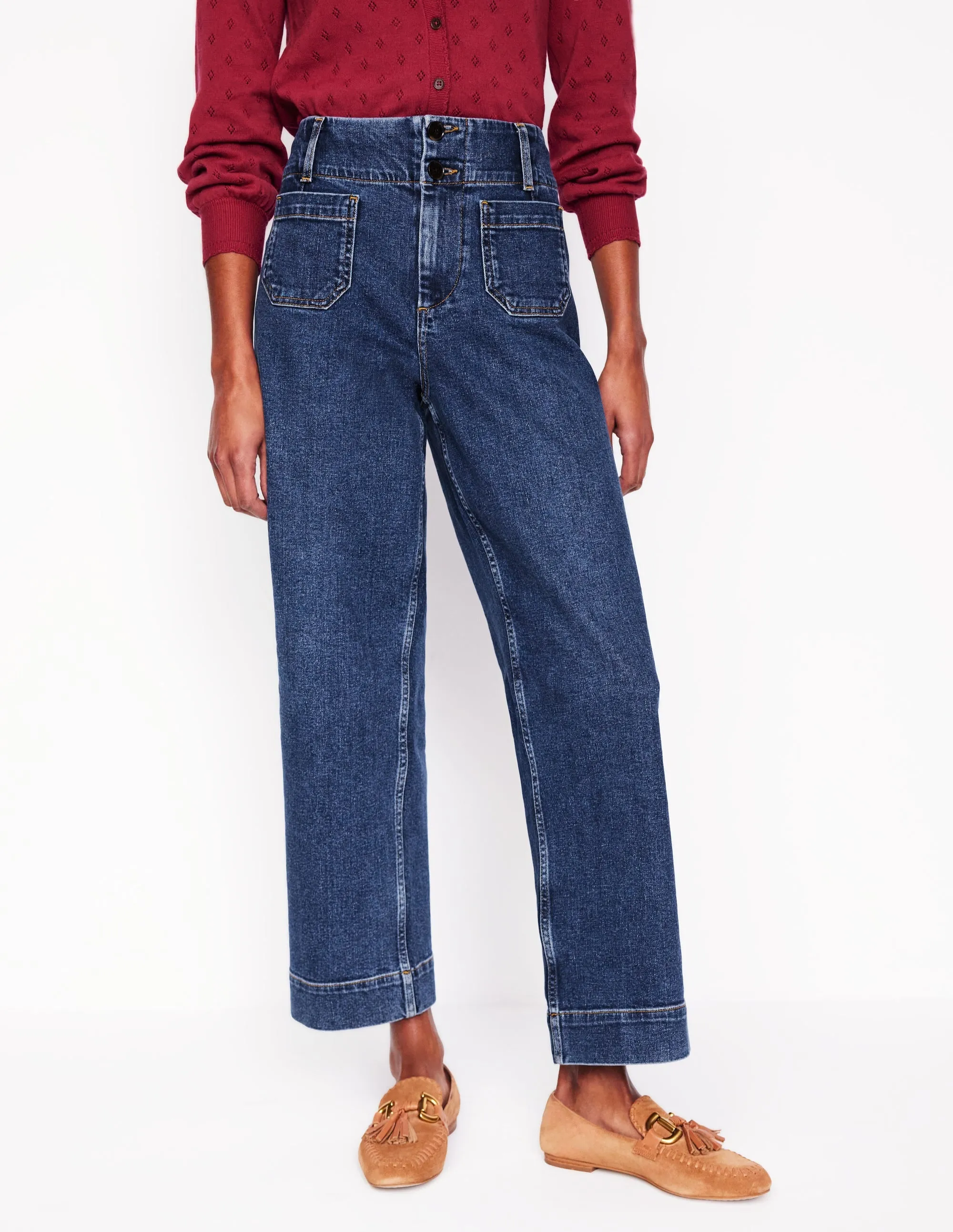 Routine Style Style Neutral Primrose Patch Pocket Jeans-Mid Vintage