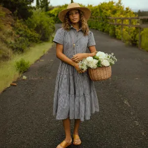 Arroyo Dress, Navy Gingham QuickDryTechnology