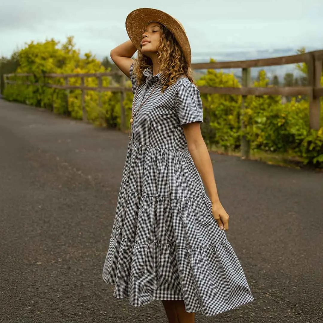 FlexFitTechnology Arroyo Dress, Navy Gingham