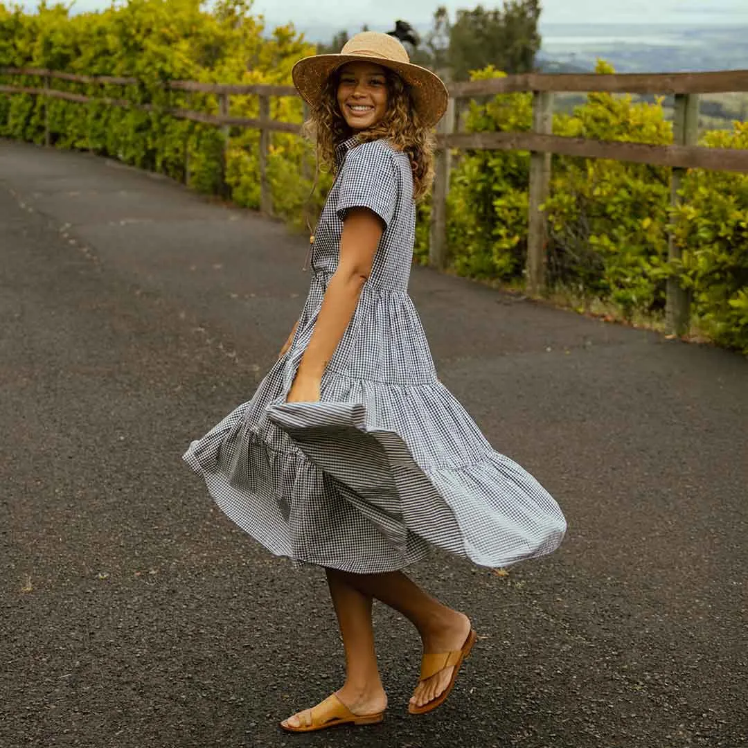 Airflow Mesh Panels Stage Soul Arroyo Dress, Navy Gingham