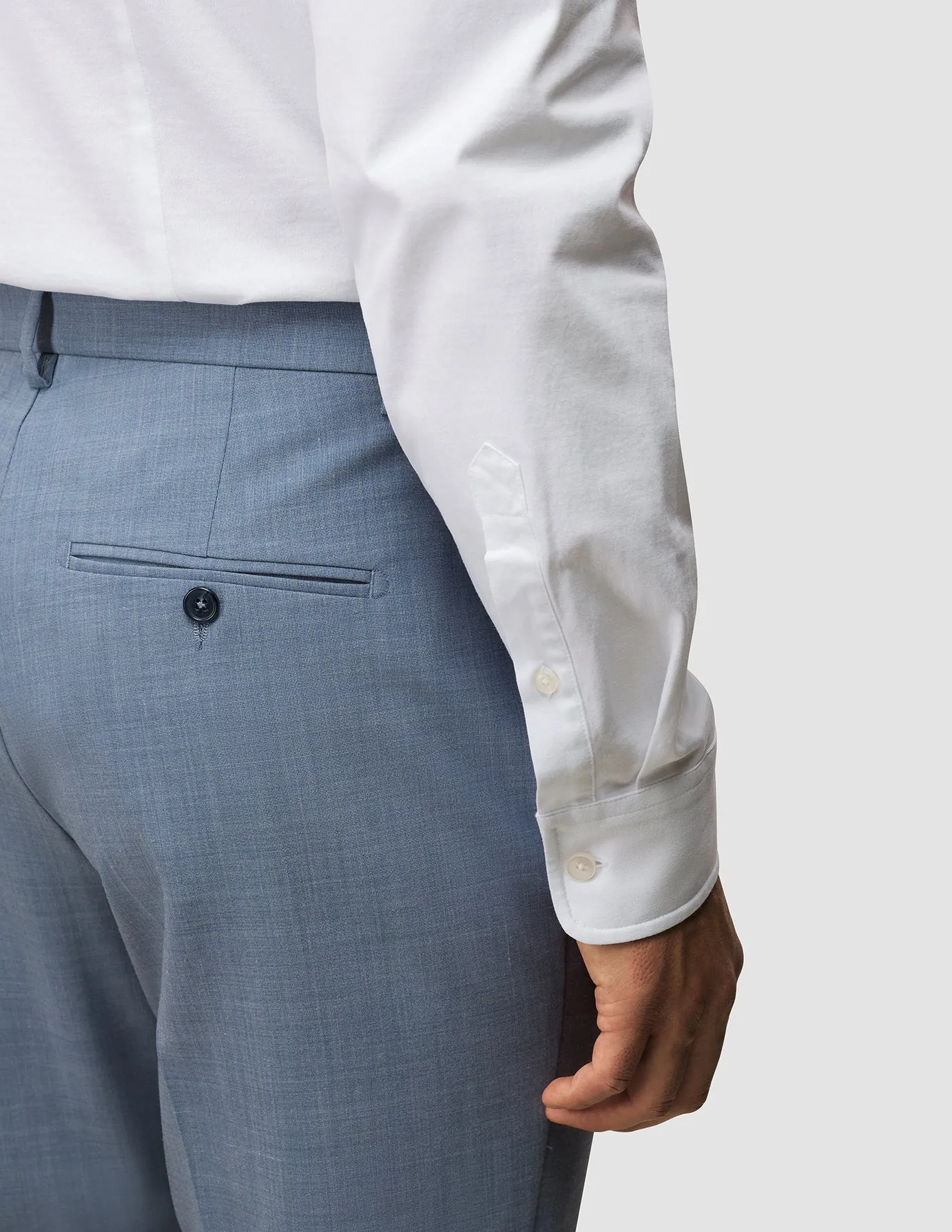 Tech Wool Suit Pants Slim Light Blue Relaxed Comfort Wear