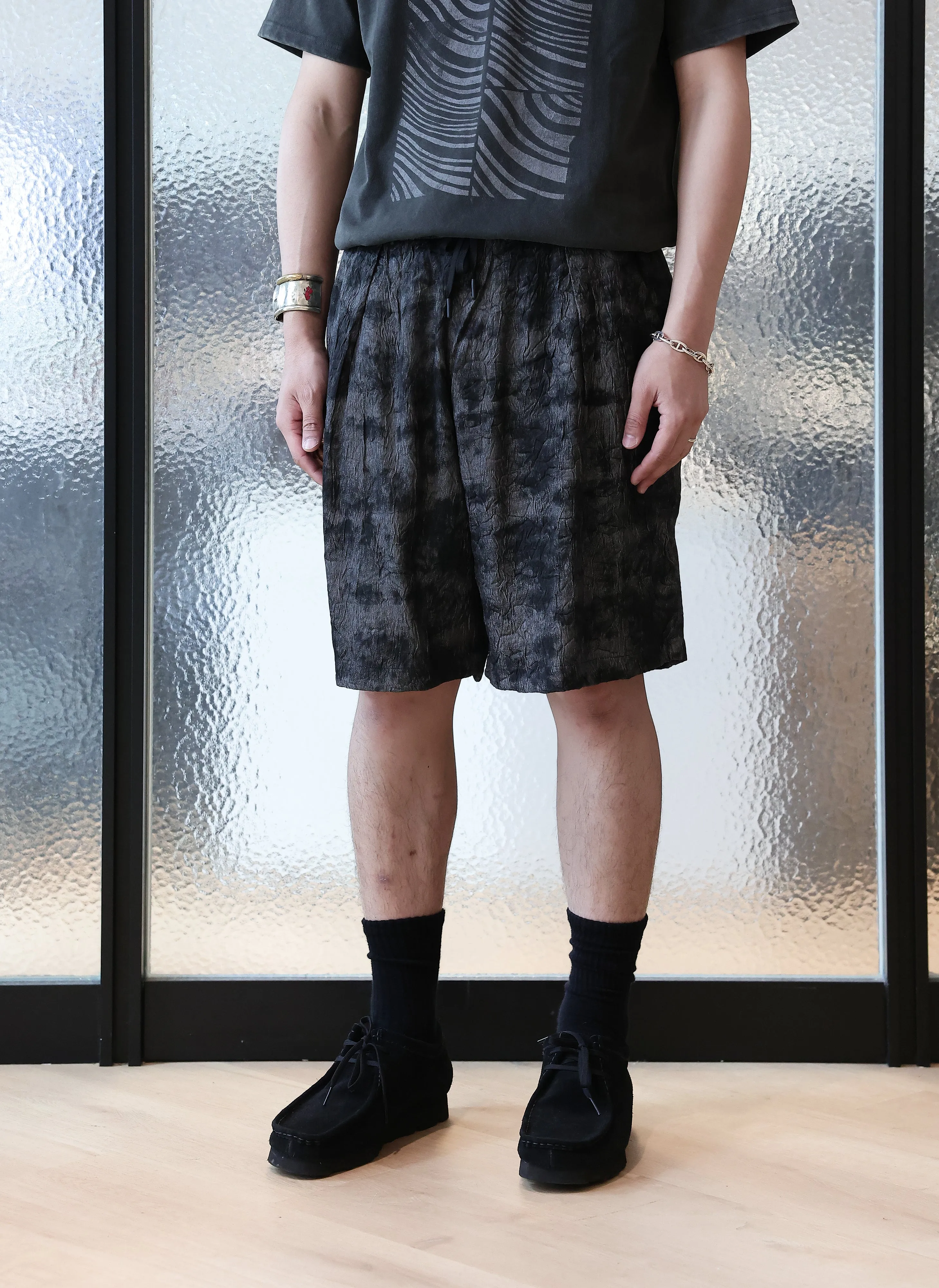 Jacquard Crinkle Shorts Spark Mood Summer Air