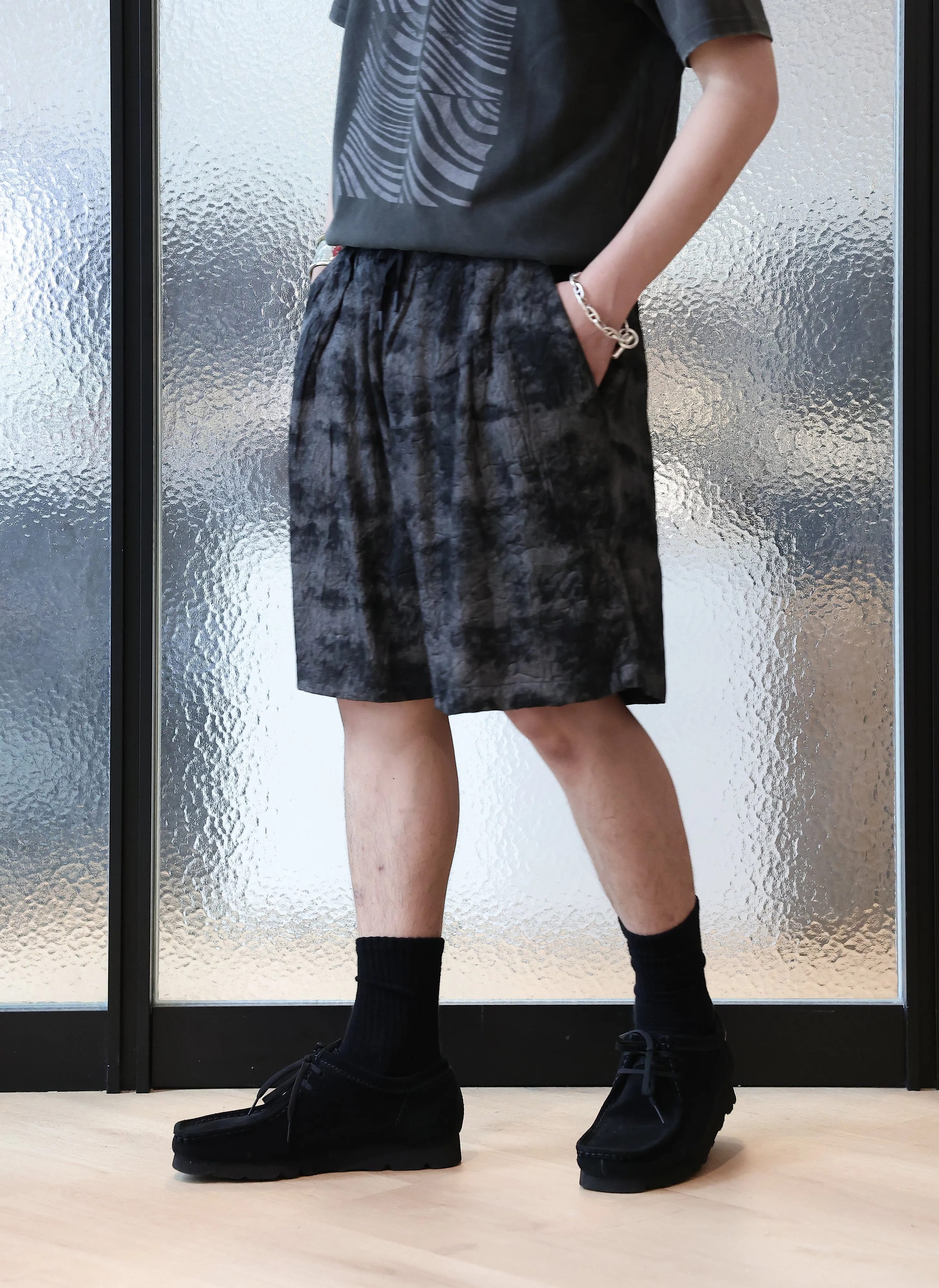 Jacquard Crinkle Shorts Linen Soul