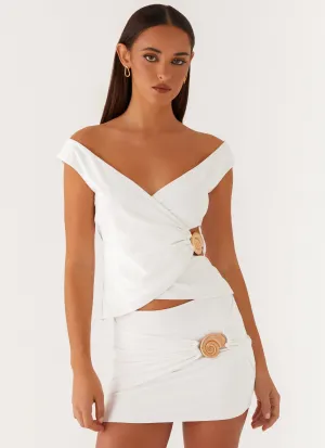 Trend Detail Fashionable Wear Shoreline Mini Skirt - White