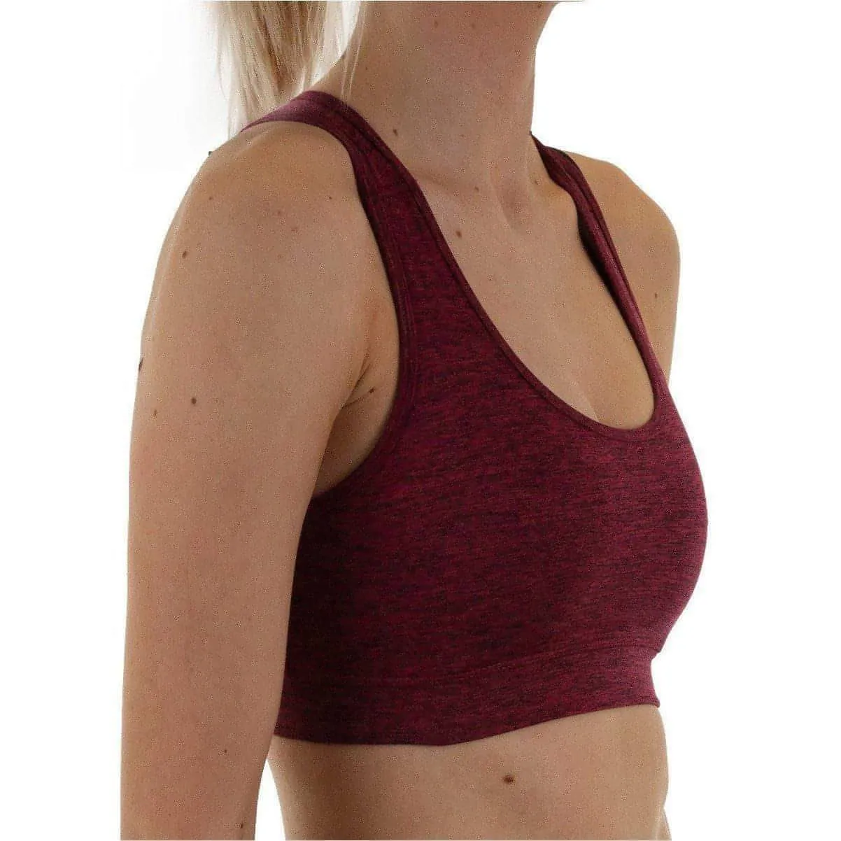 More Mile Train To Run Womens Running Crop Top - Purple Adjustable Fit