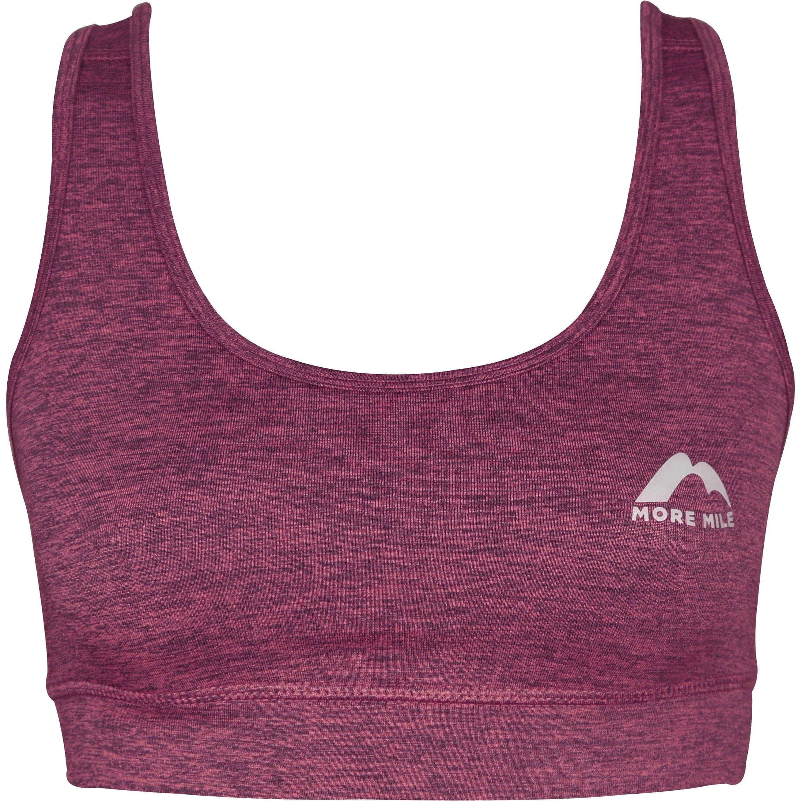 More Mile Train To Run Womens Running Crop Top - Purple Seamless Shape Nylon Fabric