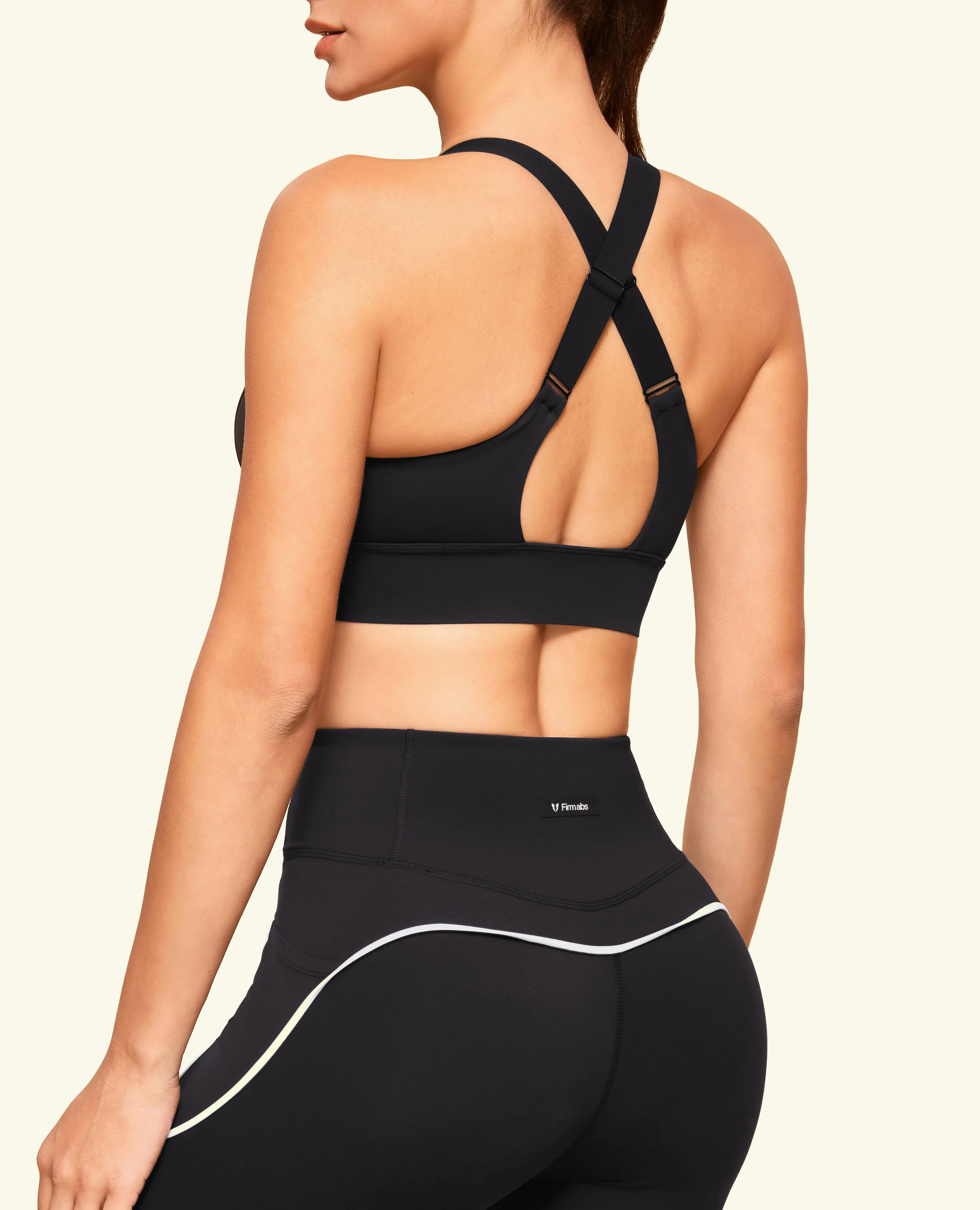 Energy Zip Front High Support Sports Bra - Black Water-resistant seams Adjustable Hook Closure
