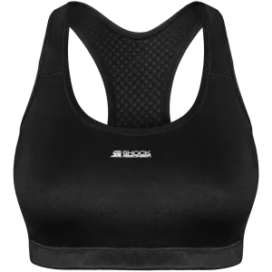 Shock Absorber Active Crop Top Womens Sports Bra - Black Mesh Fabric