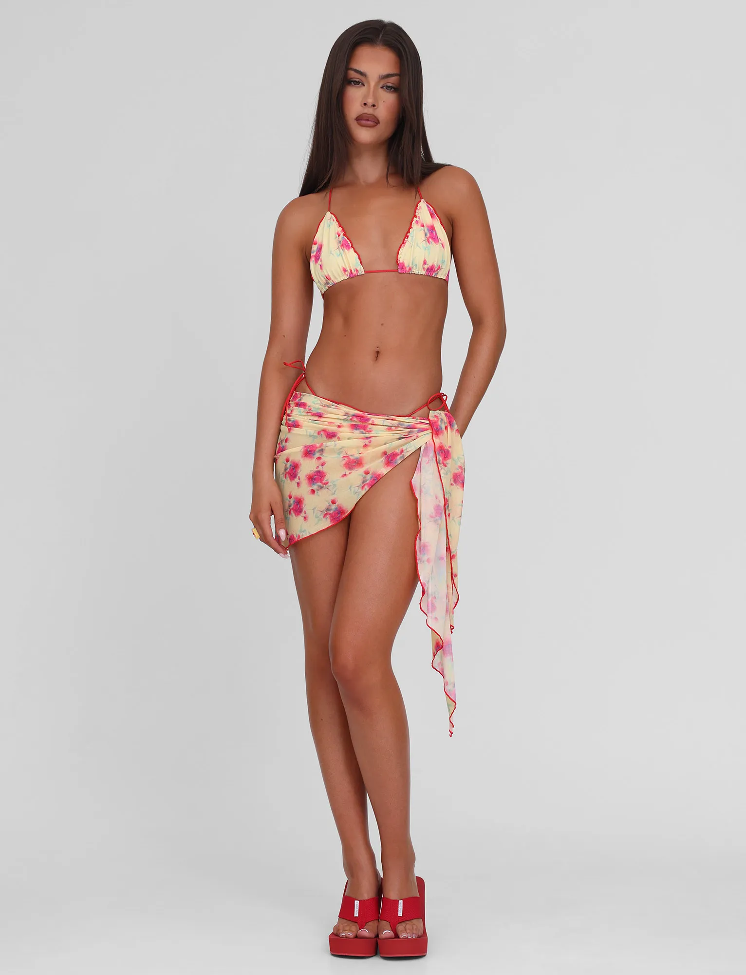 AMALIE 2PC BIKINI BOTTOM - SUMMER BLOSSOM Rash Guard Layer