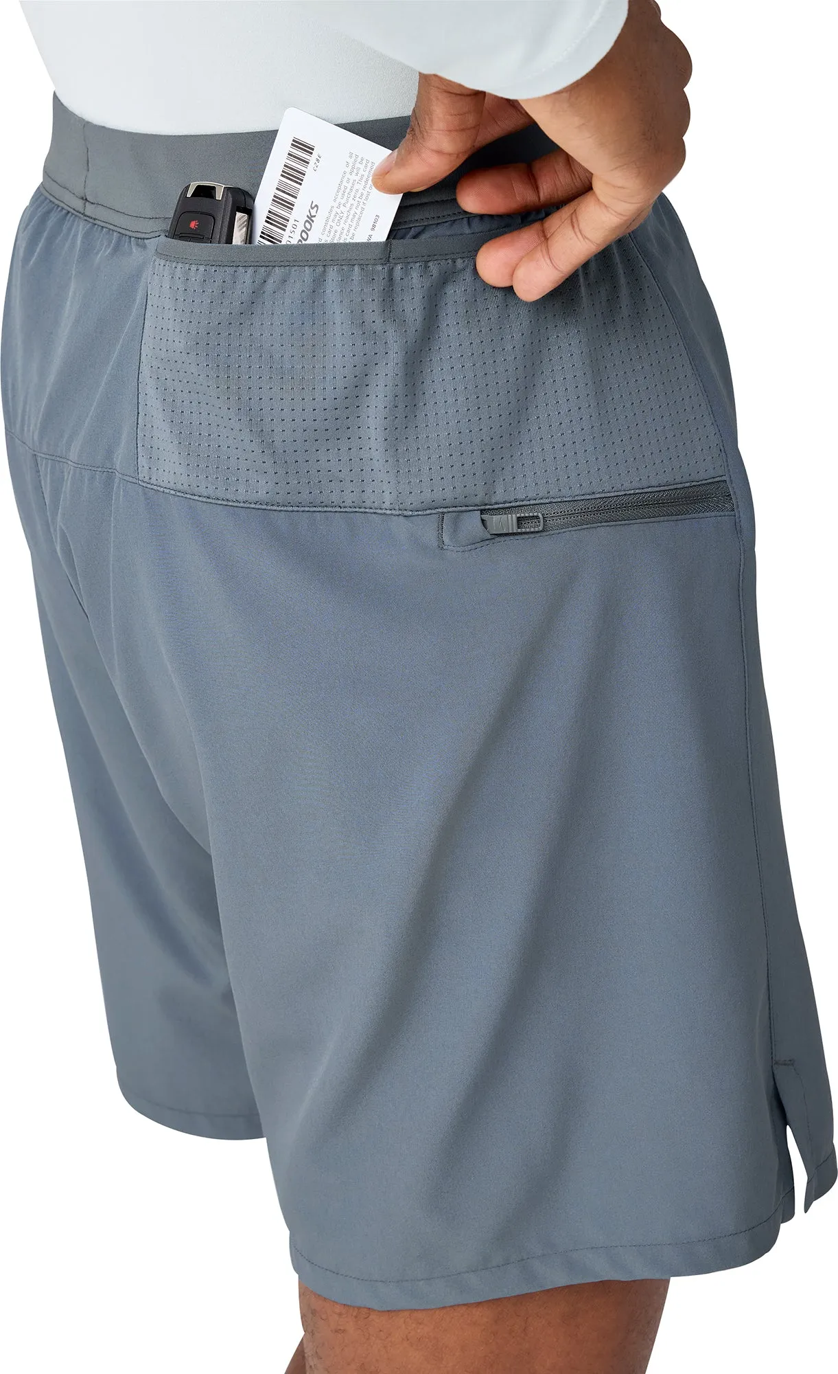 beauty industry Free Movement Brooks 7 Inch Journey 2 In 1 Mens Running Shorts - Grey
